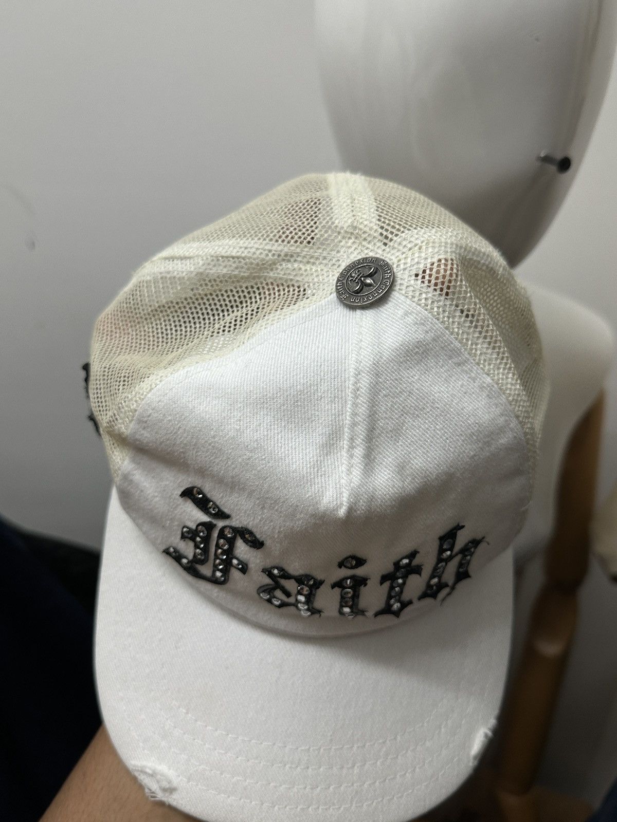 Faith Connexion Y2K Faith Connexion Distressed Style Trucker Hat Size ONE SIZE - 5 Thumbnail