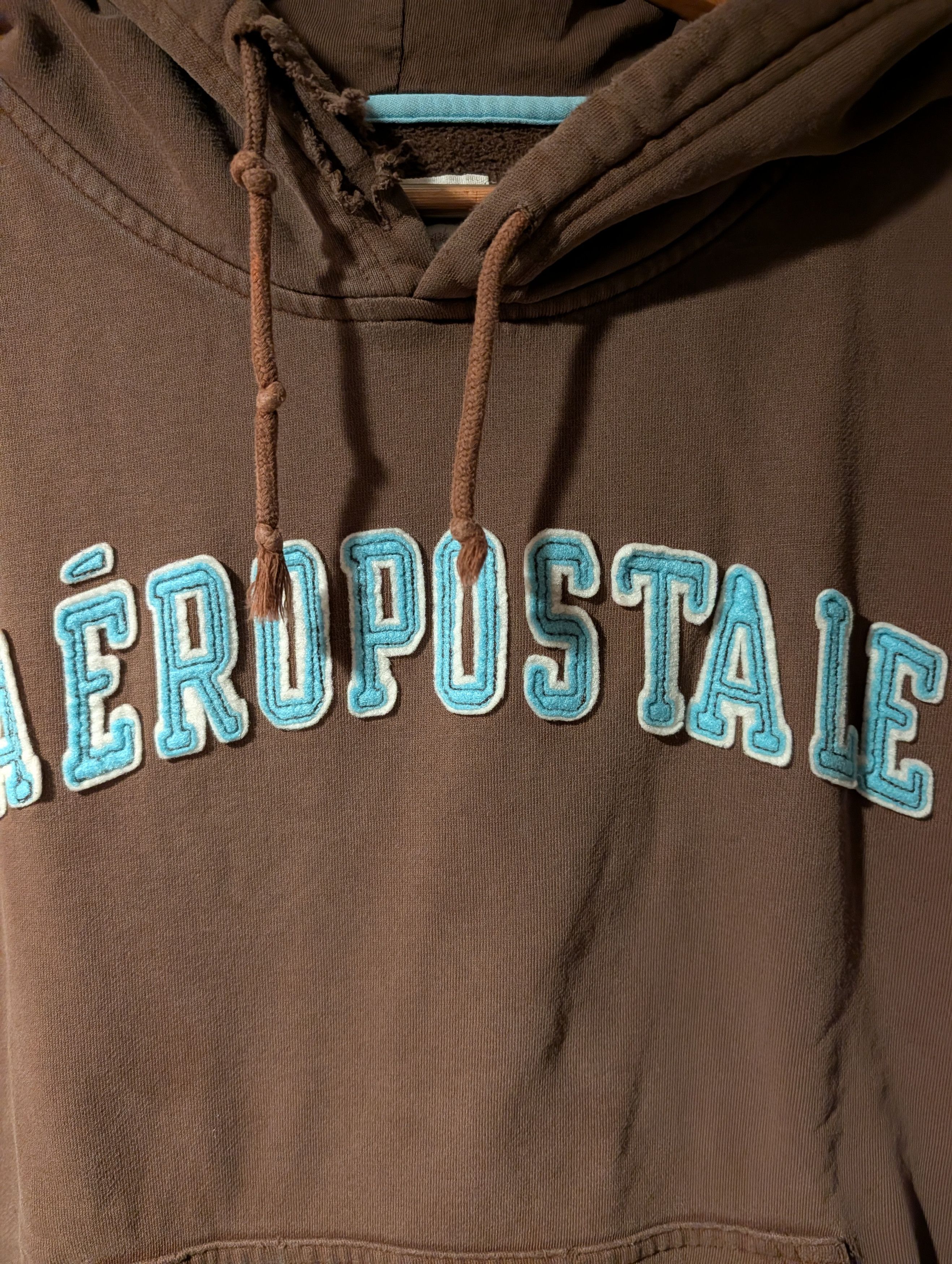 Abercrombie & Fitch VTG Abercrombie & Fitch Hoodie Brown Blue Spellout Y2K Size US L / EU 52-54 / 3 - 2 Thumbnail