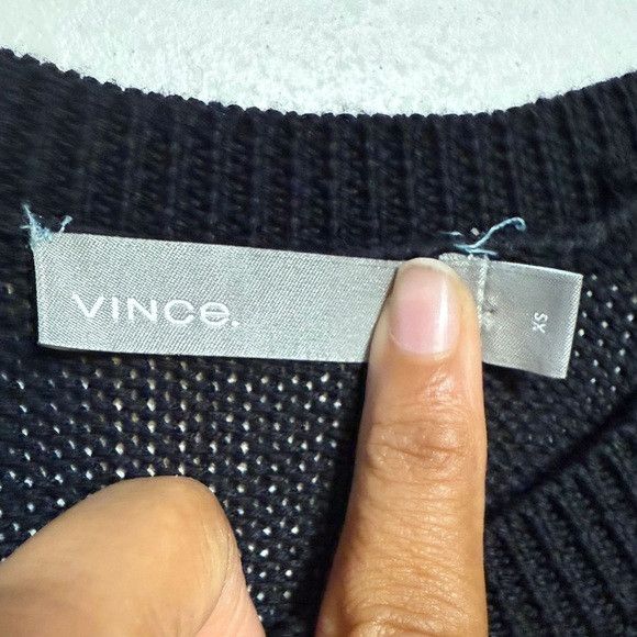 Vince Vince Black Knit Sweater Dress XS Long Sleeve Scoop Neck Size XS / US 0-2 / IT 36-38 - 7 Thumbnail