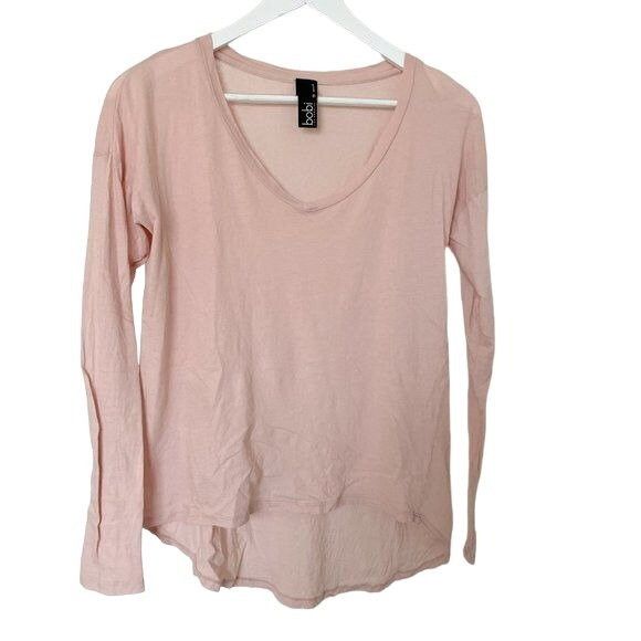 REVOLVE Bobi Pink V-Neck Long Sleeve Tee Size XS / US 0-2 / IT 36-38 - 2 Thumbnail
