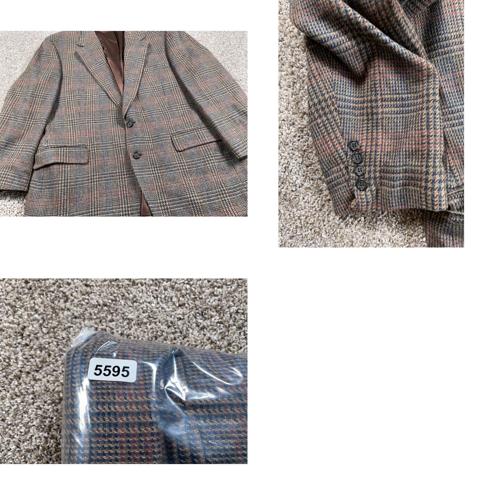Vintage VINTAGE Hunter's Glen Wool Blazer Men 46 Regular Brown Glen Check 2 Button Jacket Size 46R - 10 Thumbnail