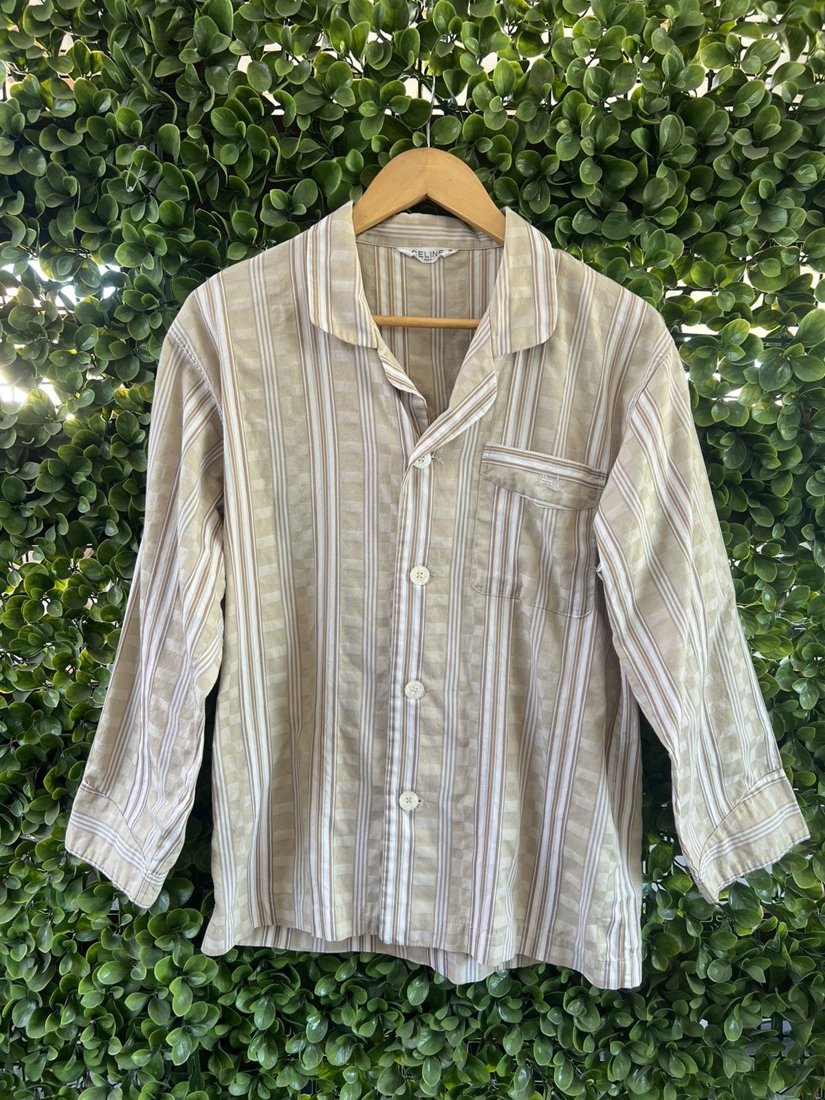 Celine × Vintage Vintage Early 90s Celine Pajamas Shirt Sz Medium Size M / US 6-8 / IT 42-44 - 2 Thumbnail