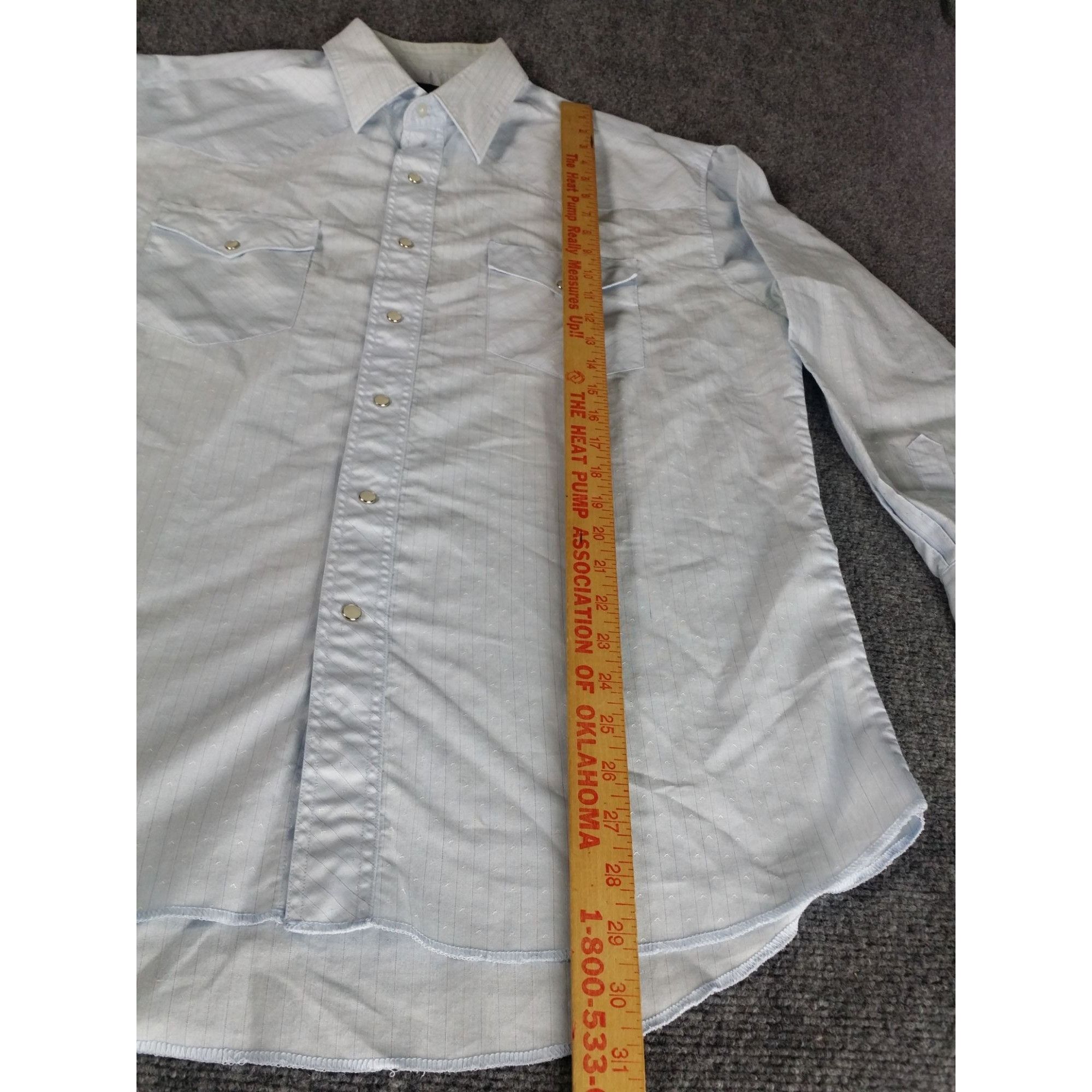 Wrangler Wrangler Pearl Snap Button Up Shirt Men Sz L Blue Pin Stripe Size US L / EU 52-54 / 3 - 3 Thumbnail