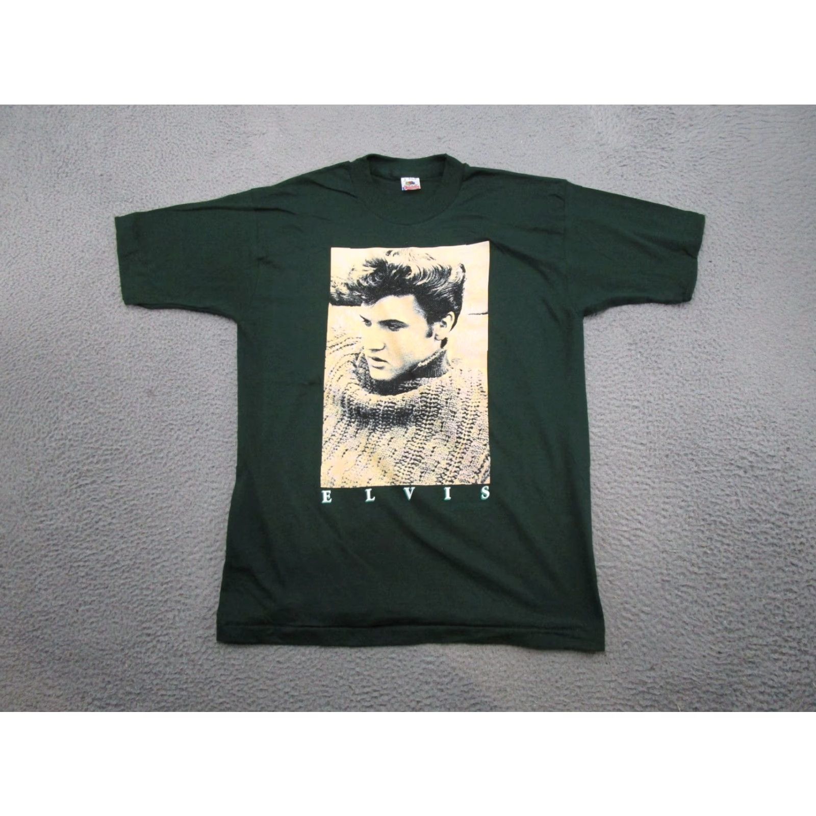 Fruit Of The Loom VINTAGE Elvis Presley Big Face 1994 Single Stitched T Shirt 90s Size L Green Size US L / EU 52-54 / 3 - 2 Thumbnail