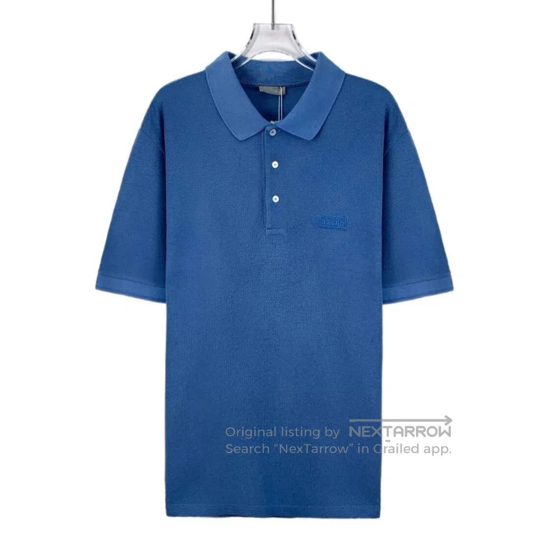 Dior Dior Blue Logo Embroidered Cotton Polo. Size US XL / EU 56 / 4 - 1 Thumbnail
