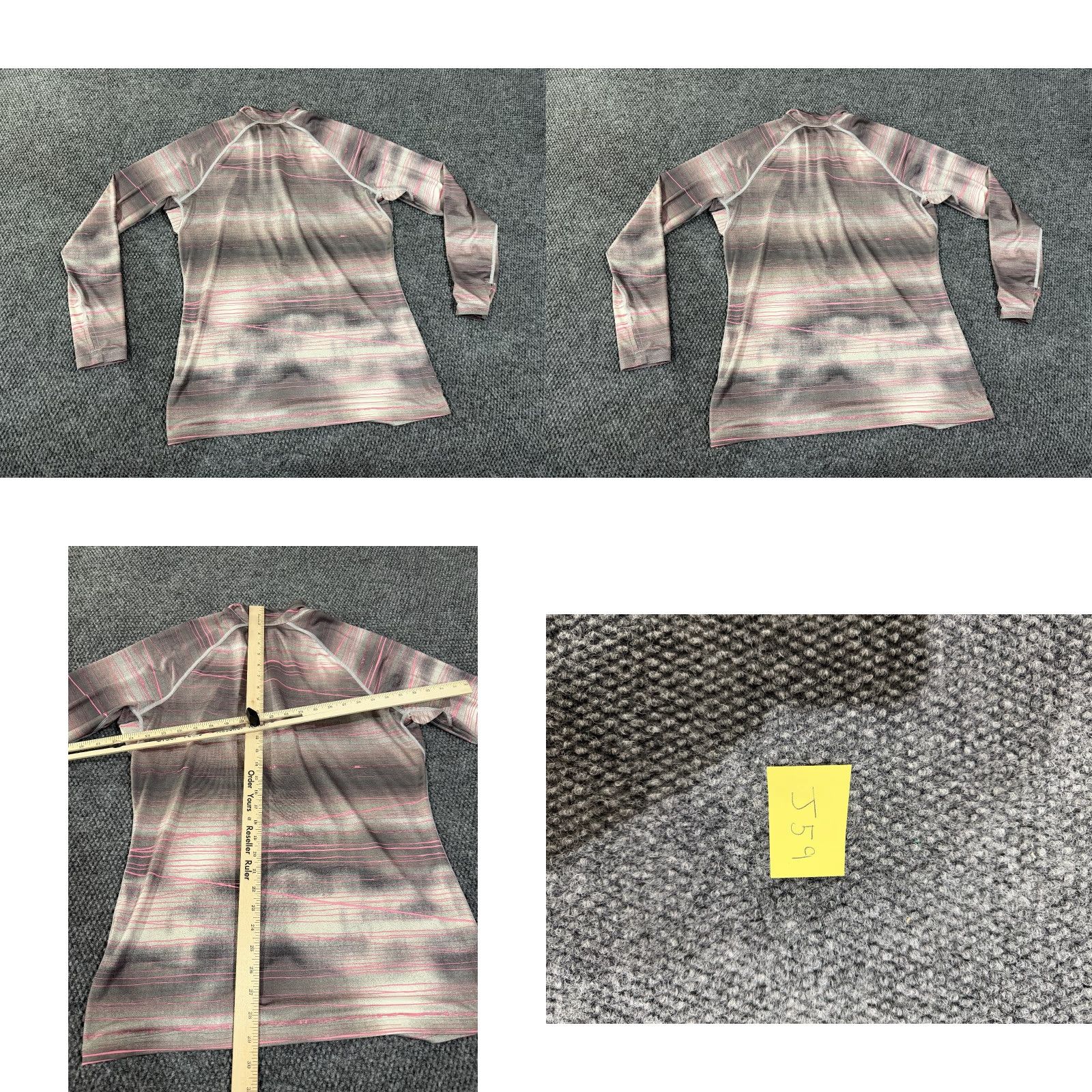 Nike Nike Pro Sweatshirt Pullover Womens XL Gray Striped Dri-Fit Mock Neck Zip Java? Size XL / US 12-14 / IT 48-50 - 8 Thumbnail