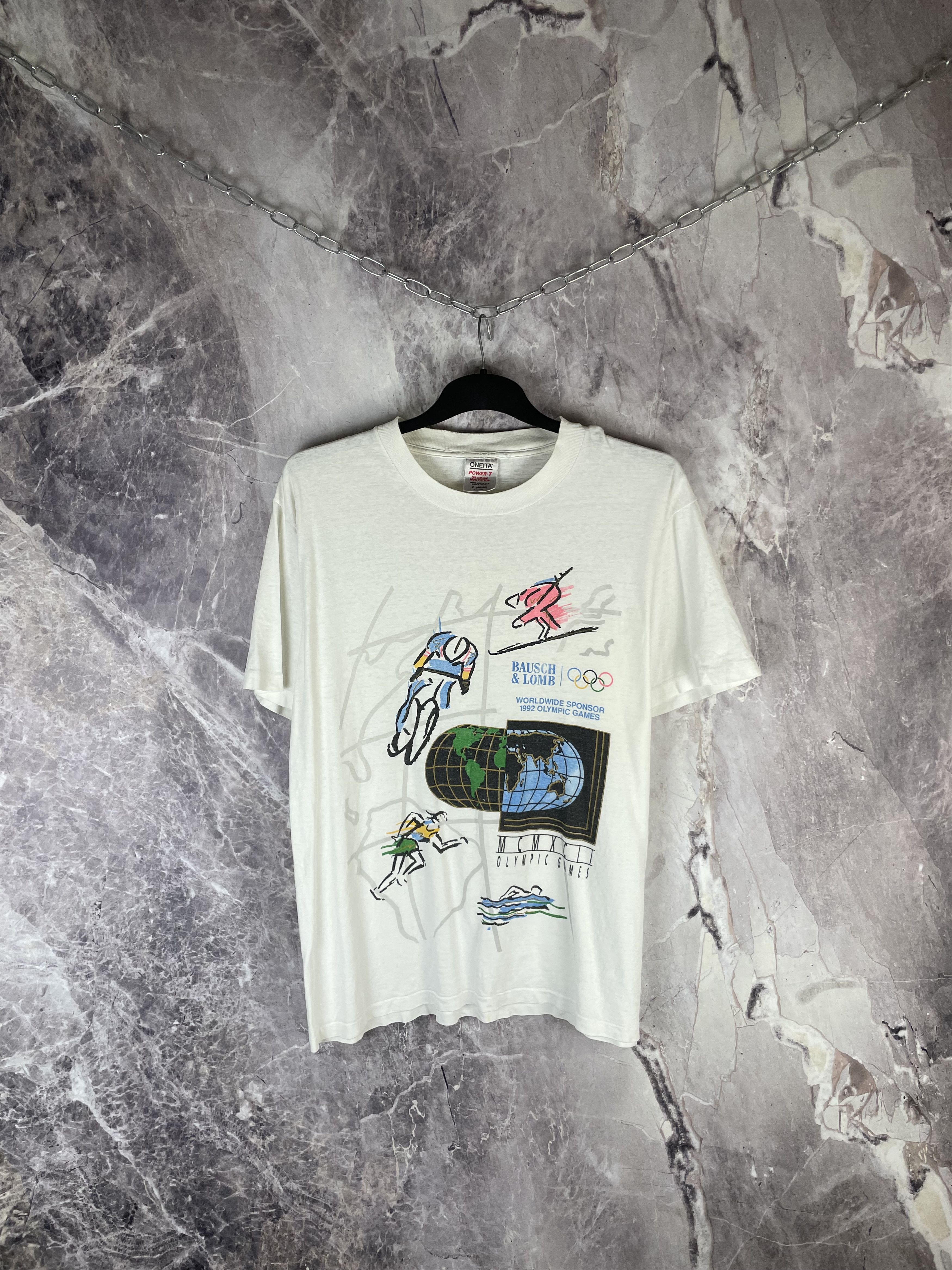 USA Olympics Vintage 1992 Olympic Games Big logo rare tee Size US XL / EU 56 / 4 - 1 Thumbnail
