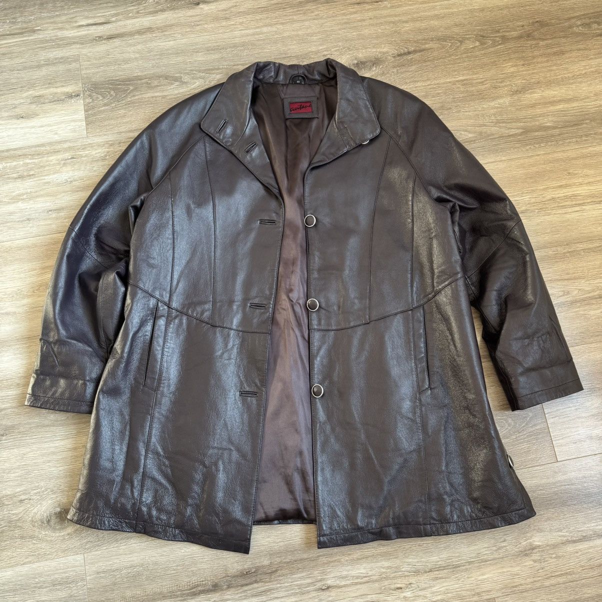 Genuine Leather × Vintage Vintage Purple Leather Jacket Coat Avant Garde Opium Washed Size L / US 10 / IT 46 - 11 Thumbnail