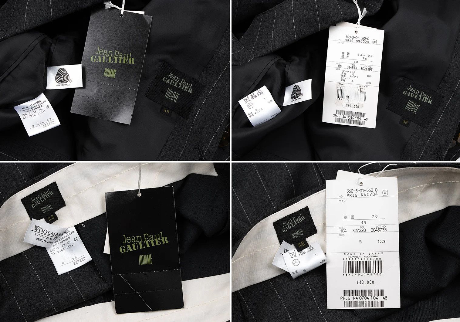 Jean Paul Gaultier Wool Stripe Suit Set in Gray Size 48 Size US M / EU 48-50 / 2 - 20 Thumbnail