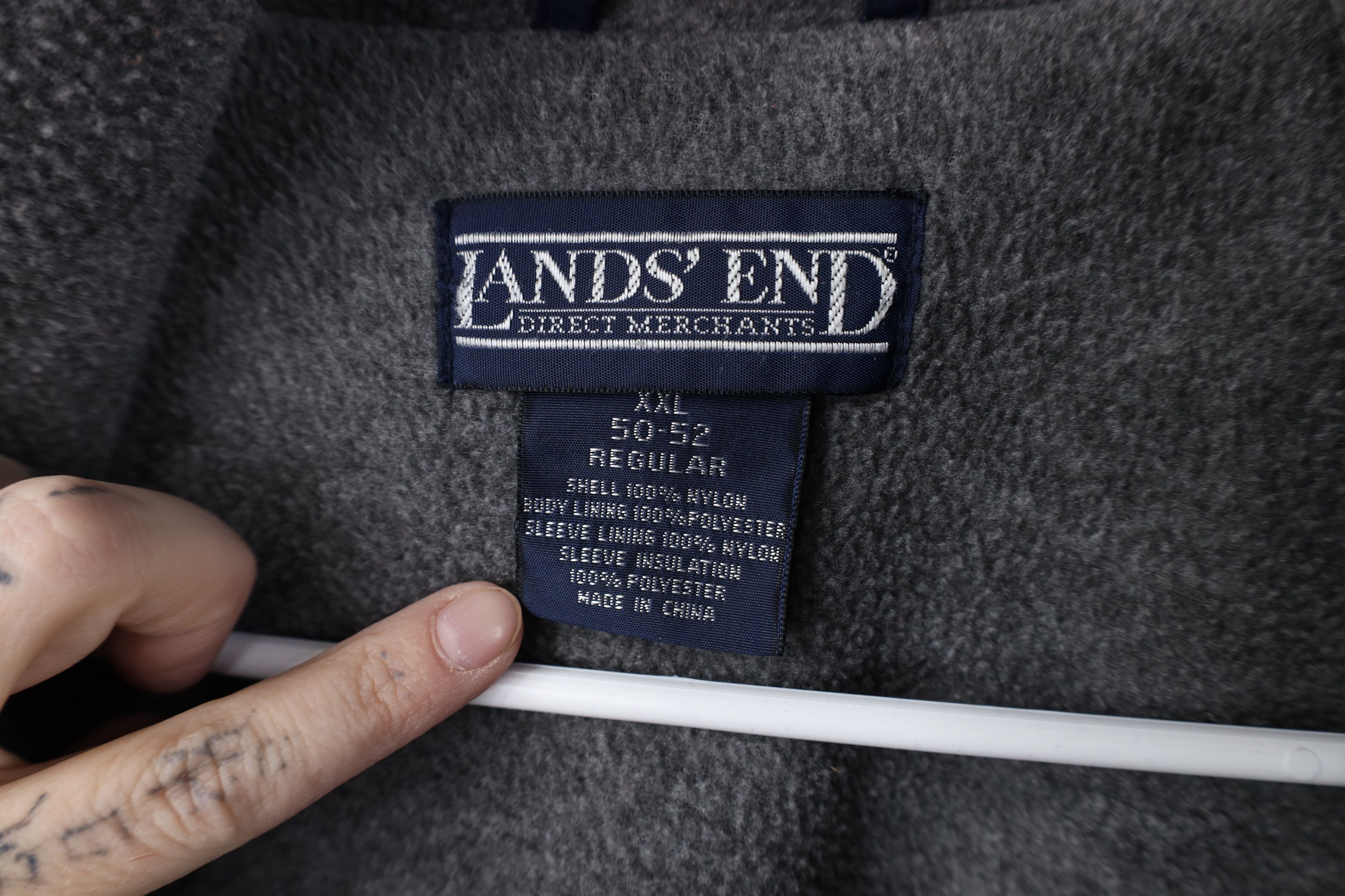 Lands' End Vintage 90s Lands End Fleece Lined Hooded Parka Jacket Blue Size US XXL / EU 58 / 5 - 8 Thumbnail