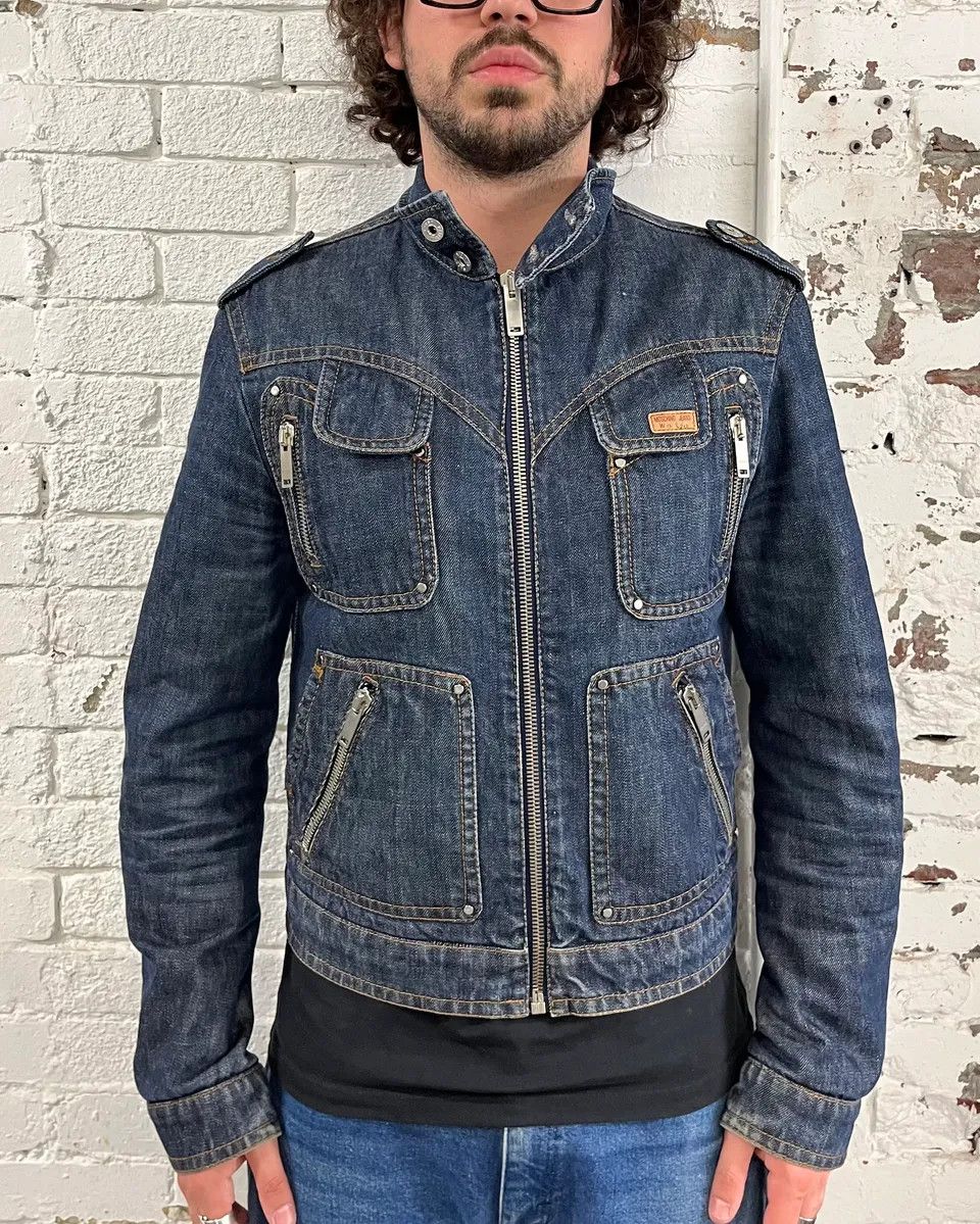Moschino 2000s Moschino Multi-Zip Blue Worker Denim Jacket Size US M / EU 48-50 / 2 - 3 Thumbnail