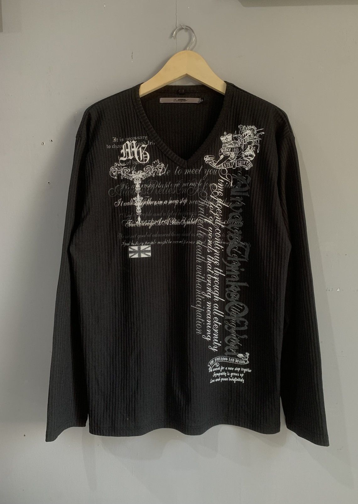 Japanese Brand Japanese Euroyal Poem Longsleeve Silk Tee Size US L / EU 52-54 / 3 - 1 Thumbnail