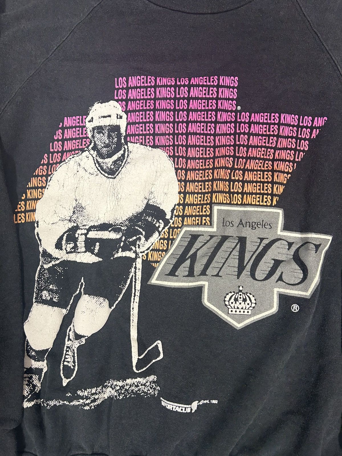 NHL × Vintage Crazy Vintage 90s Black LA Kings Pullover Crewneck Size US M / EU 48-50 / 2 - 2 Thumbnail