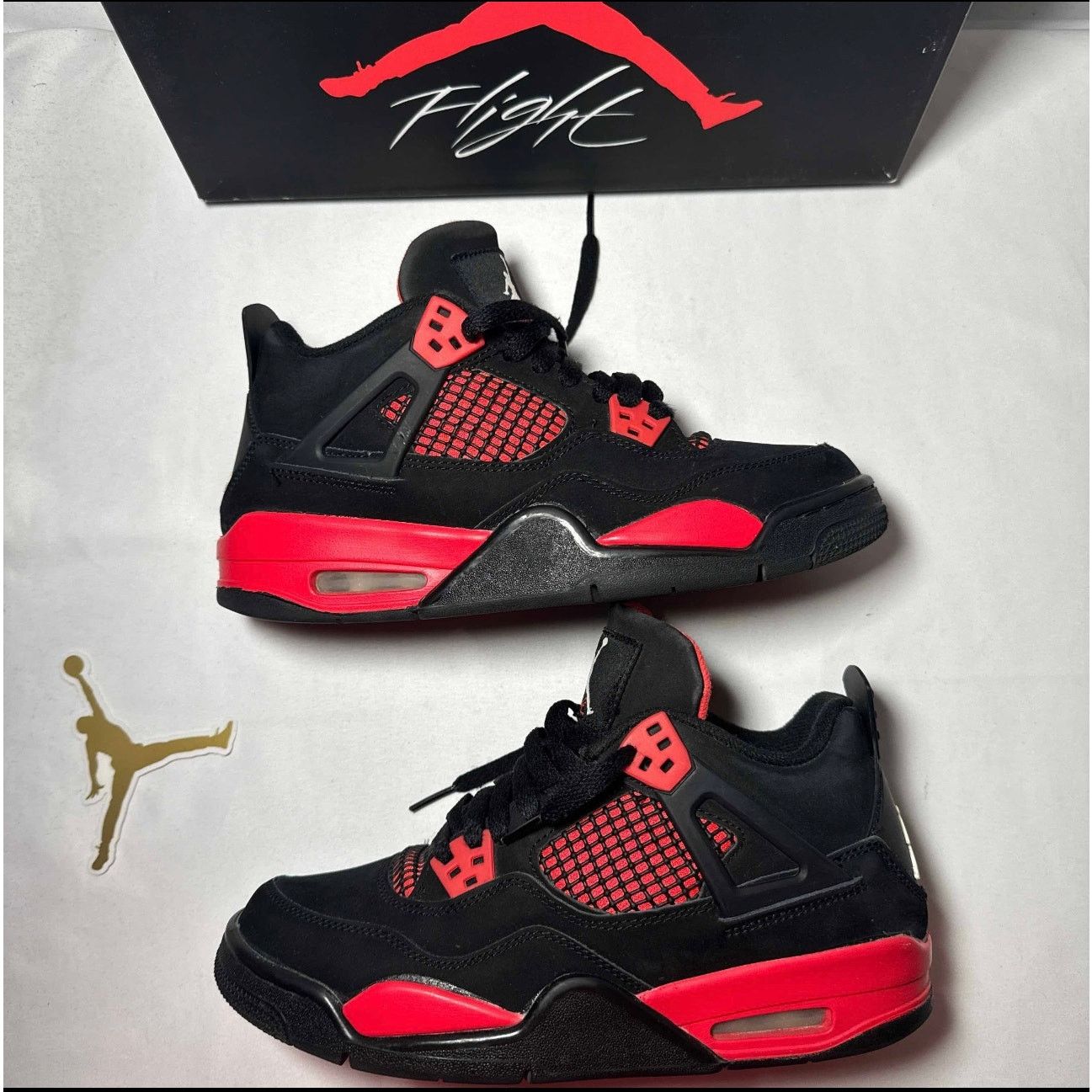Jordan Brand × Nike Size 6.5 Nike Air Jordan 4 Retro GS Red Thunder Men's Shoes Size US 6.5 / EU 39-40 - 2 Thumbnail
