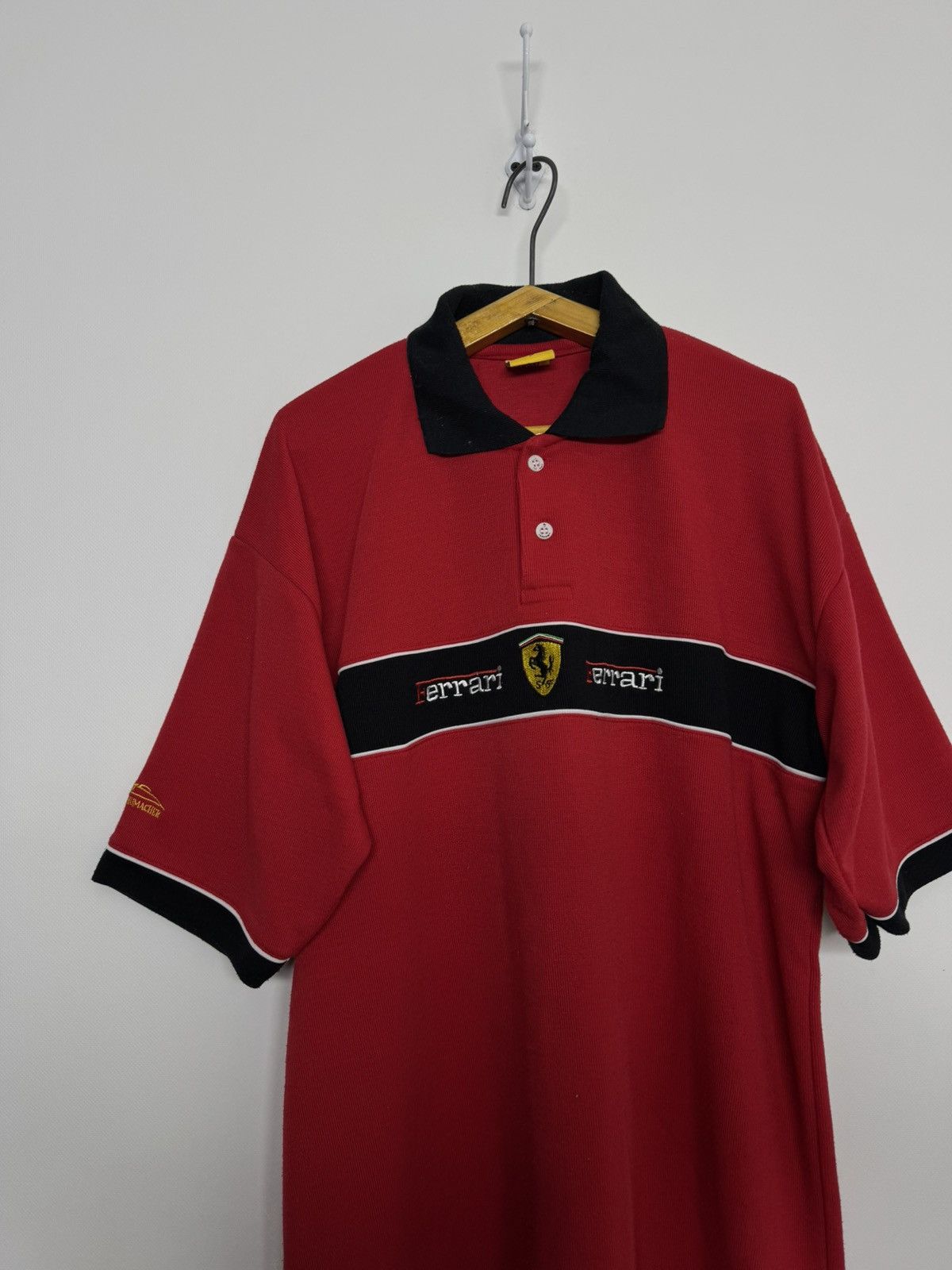 Ferrari Vintage 1996 Ferrari Michael Schumacher Racing Polo T-Shirt Size US XL / EU 56 / 4 - 6 Thumbnail