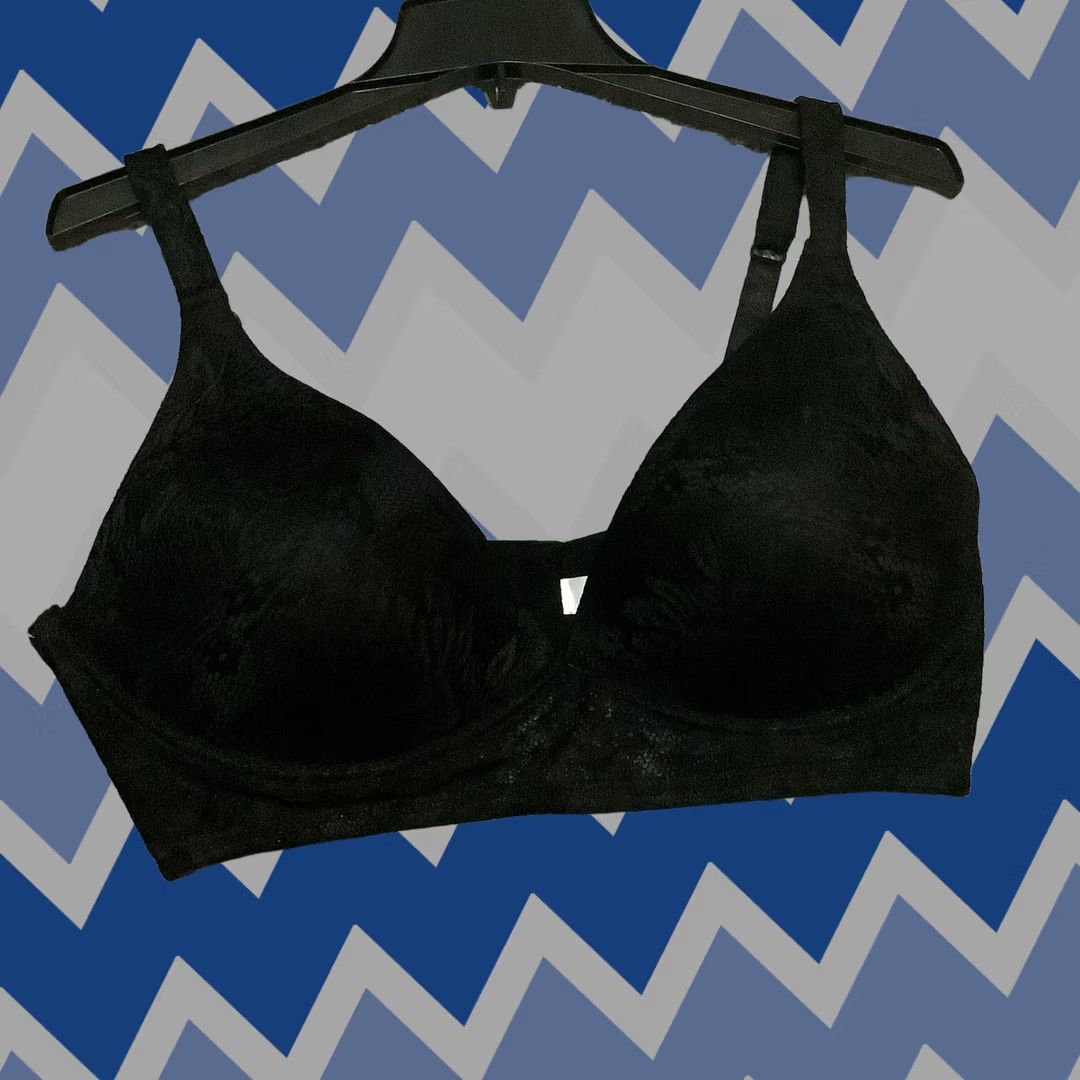 Laura Ashley Laura Ashley Bra Women's Plunge Wire Free 38D Lightly Lined Seamless Black Multicolor Floral Pattern Boned Adjustable Strap Back Closure N/A Size ONE SIZE - 1 Thumbnail