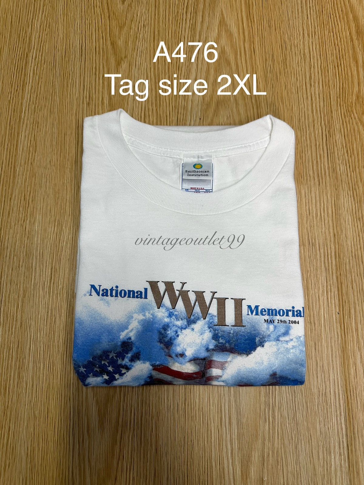 Vintage Vintage National WWII Memorial Tribute Tshirt A476 Size US XXL / EU 58 / 5 - 10 Thumbnail