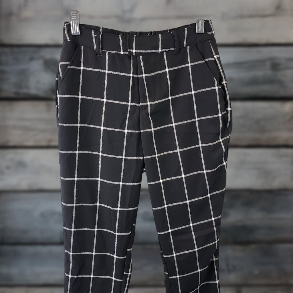 Hot Topic Hot Topic Womens Pants XS Black White Windowpane High Rise Skinny Size 26" / US 2 / IT 38 - 1 Thumbnail