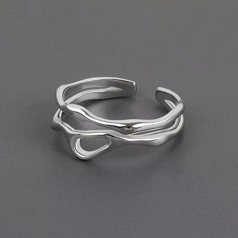 Jewelry × Vintage Abstract Silver Ring Size ONE SIZE - 1 Thumbnail