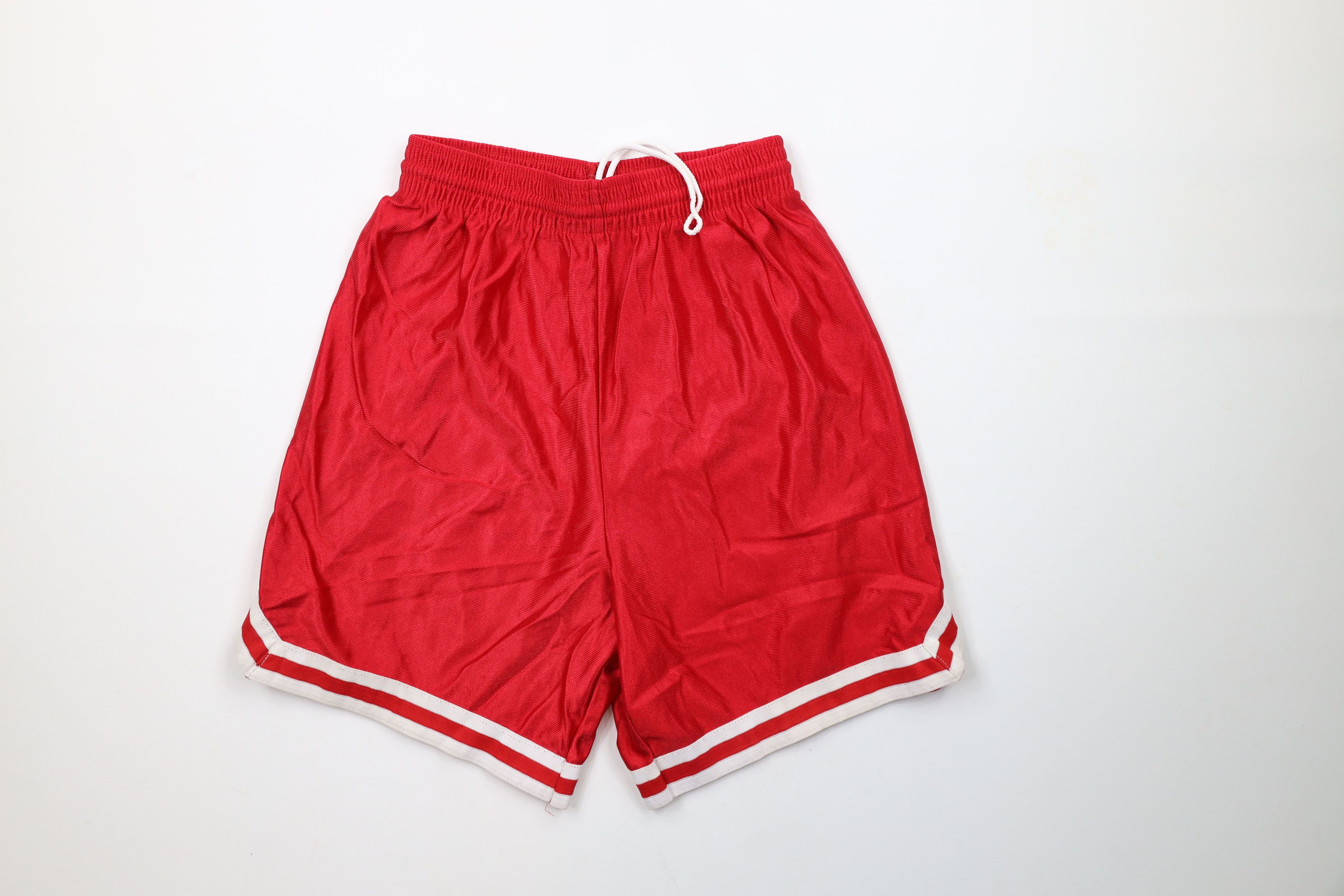 Vintage Vintage 90s Streetwear Silky Nylon Basketball Shorts Red Size US 30 / EU 46 - 1 Thumbnail