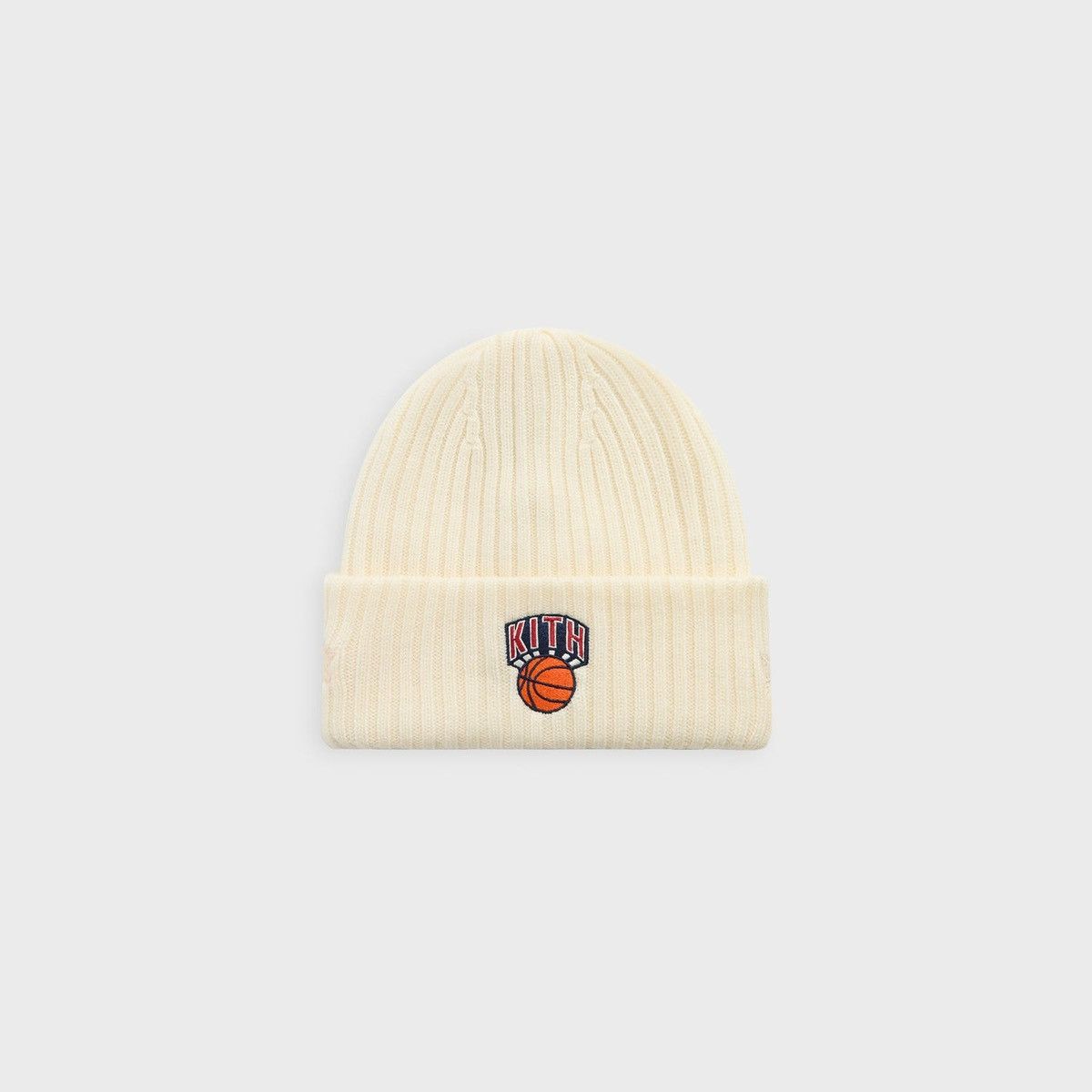 Kith & New Era for the New York Knicks Knit Beanie Sandrift