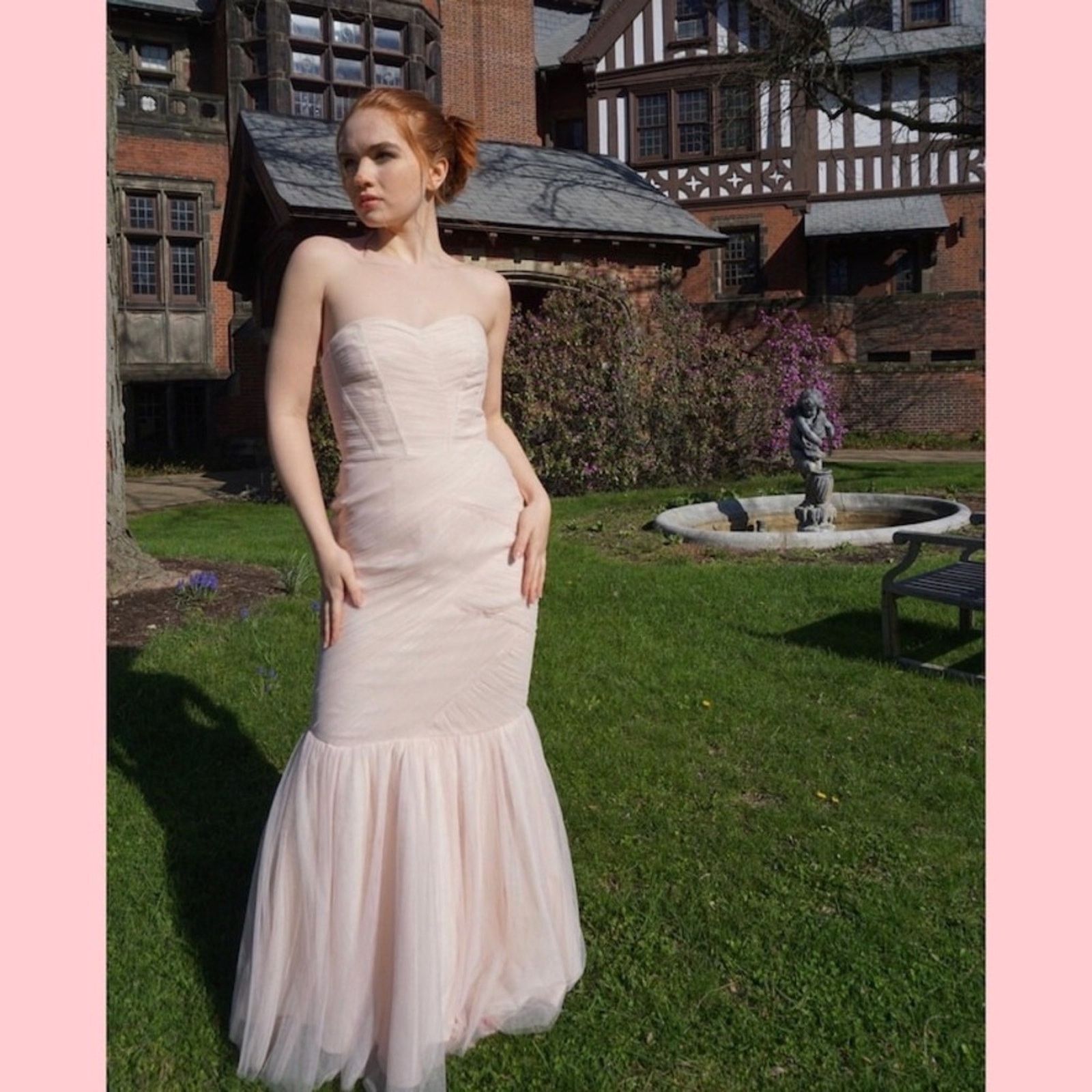 Monique Lhuillier Monique Lhuillier Tulle Mermaid Dress 4 Blush Pink Size S / US 4 / IT 40 - 6 Thumbnail