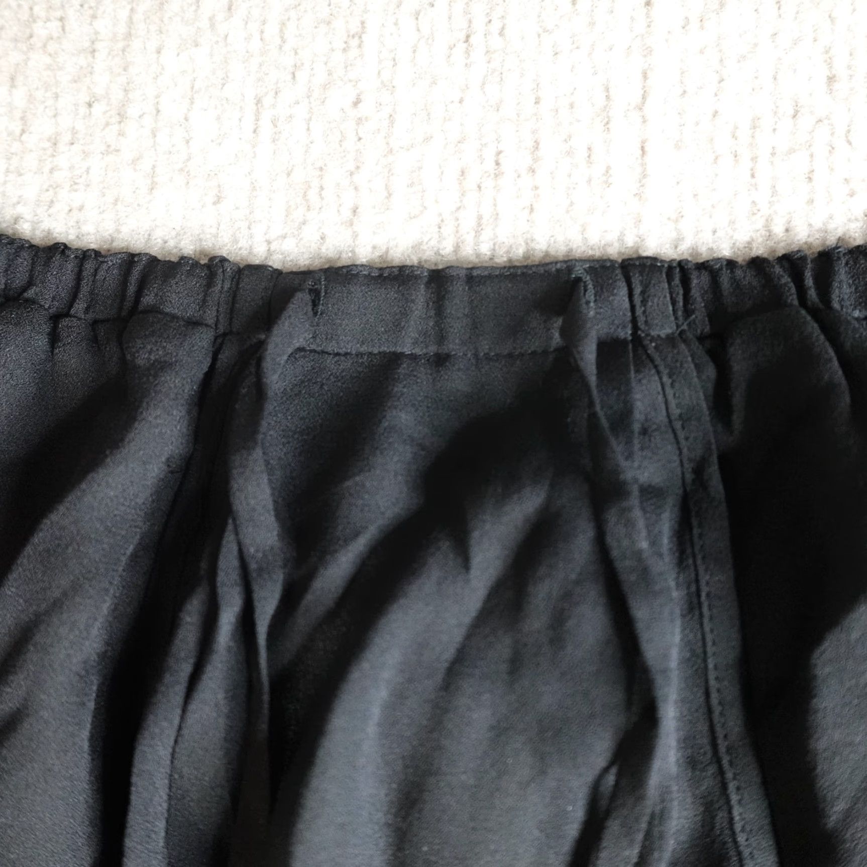 Vintage ALC Womens Skirt Mini Short Black Silk Lined 100% Silk Drawstring Regular M Size 32" / US 10 / IT 46 - 5 Thumbnail