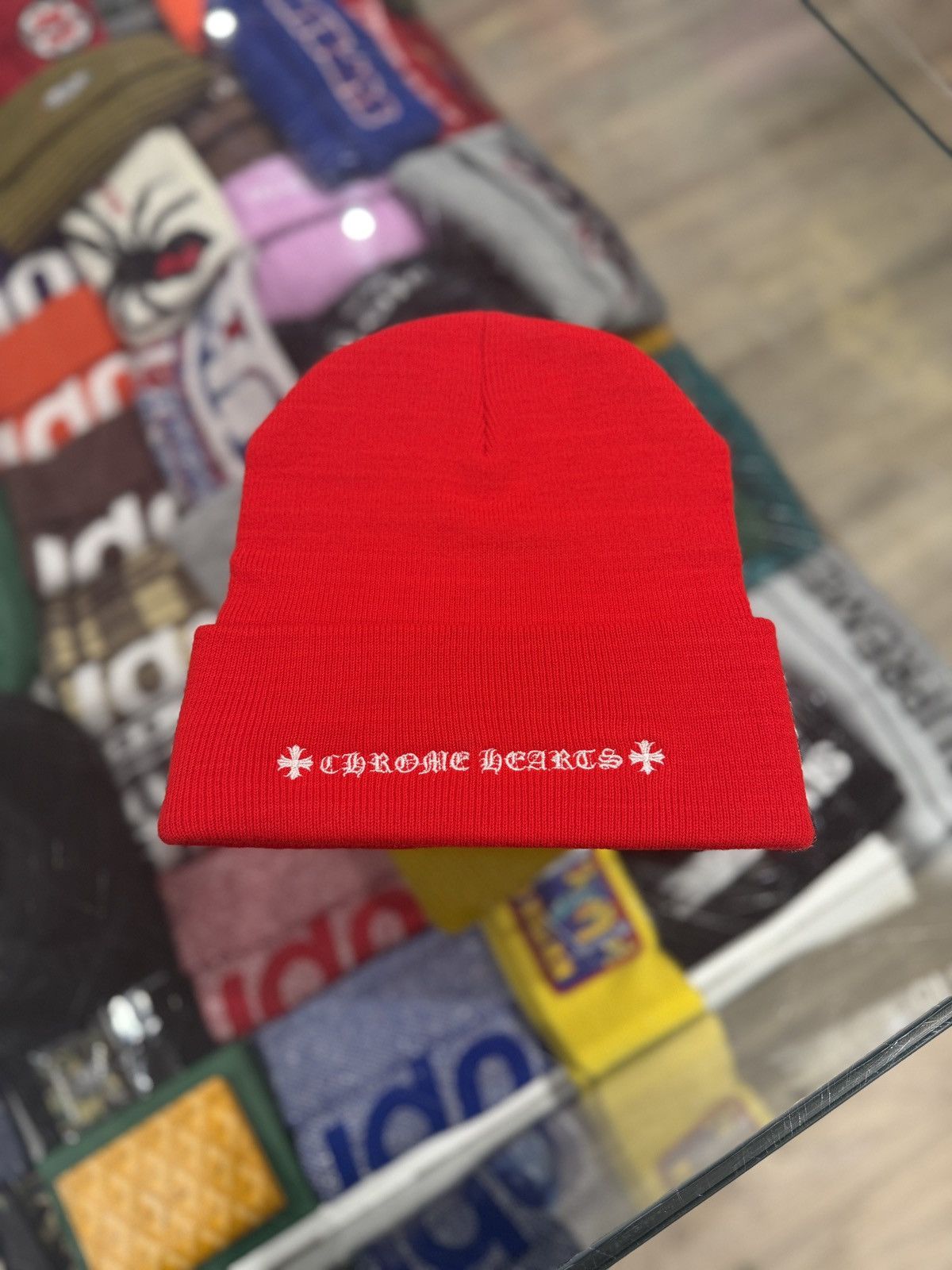 Chrome Hearts Chrome Hearts Embroidered Beanie Red Size ONE SIZE - 2 Thumbnail