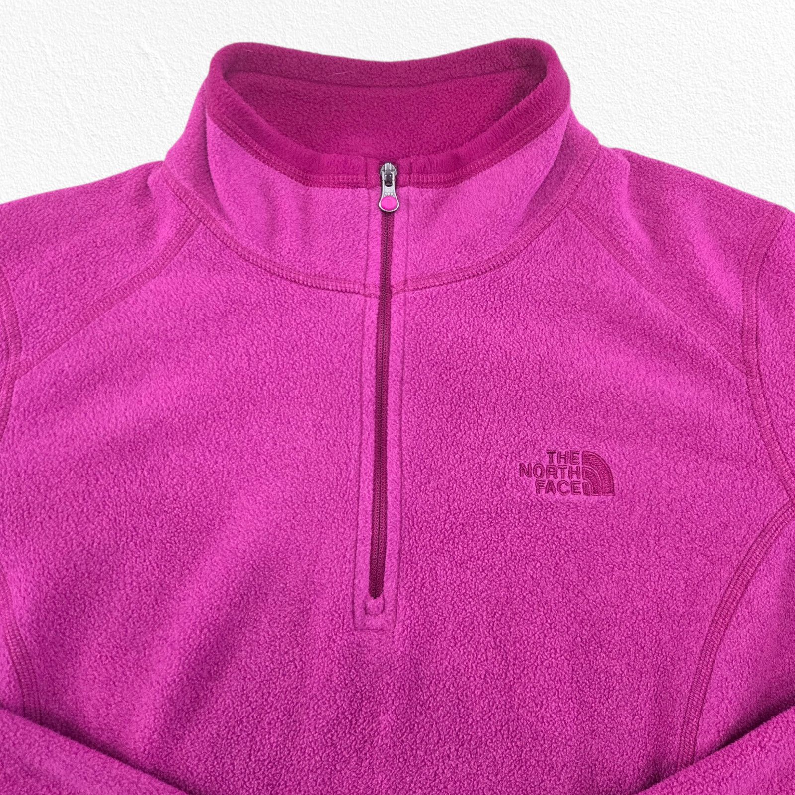 The North Face North Face Pink Quarter Zip Pullover Fleece Size Large Size L / US 10 / IT 46 - 3 Thumbnail