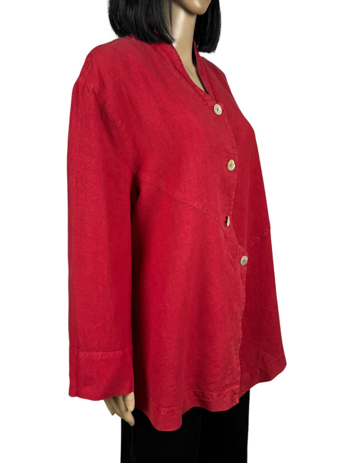 Designer OSKA Linen Red Jacket Asymmetrical Avant Garde size 2 Size M / US 6-8 / IT 42-44 - 3 Thumbnail