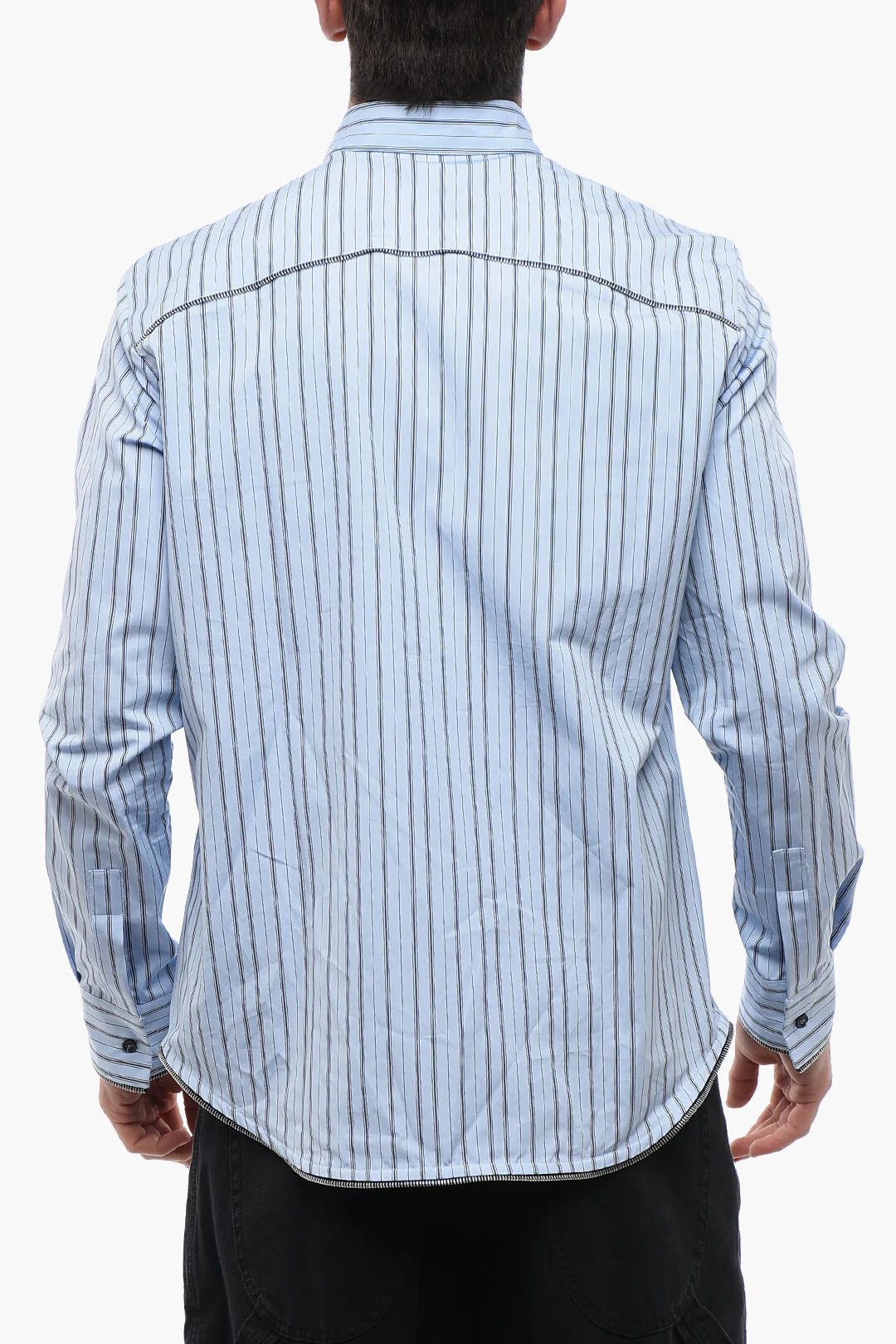 Off-White og1mm0526 Poplin Shirt in Blue/Black Size US S / EU 44-46 / 1 - 2 Thumbnail