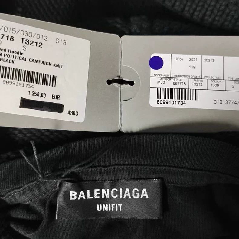 Balenciaga Balenciaga Black classic logo letter embroidered holey hoo Size US S / EU 44-46 / 1 - 6 Thumbnail