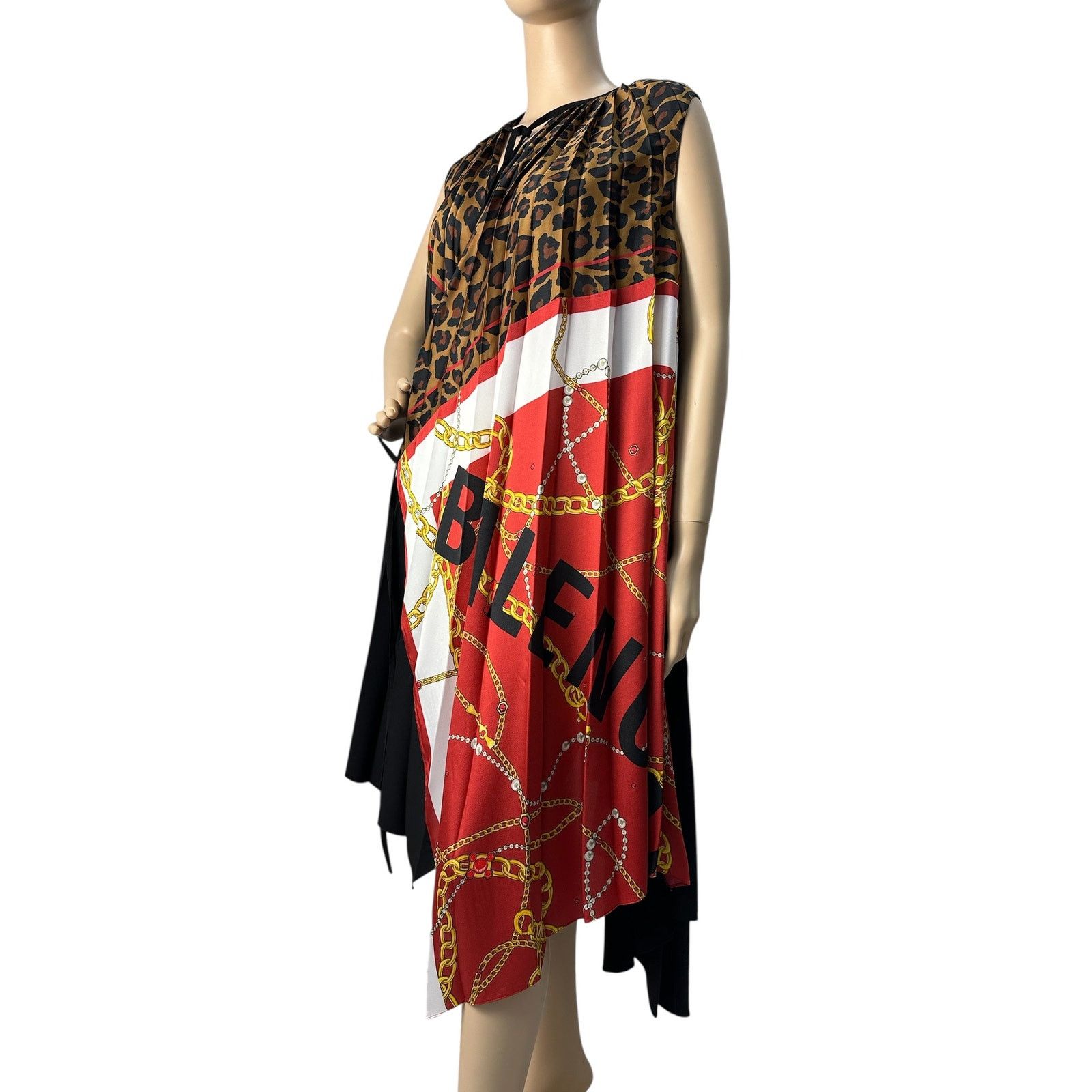 Balenciaga BALENCIAGA Floral & Logo Print Scarf Dress In Multicolor Size XS / US 0-2 / IT 36-38 - 6 Thumbnail