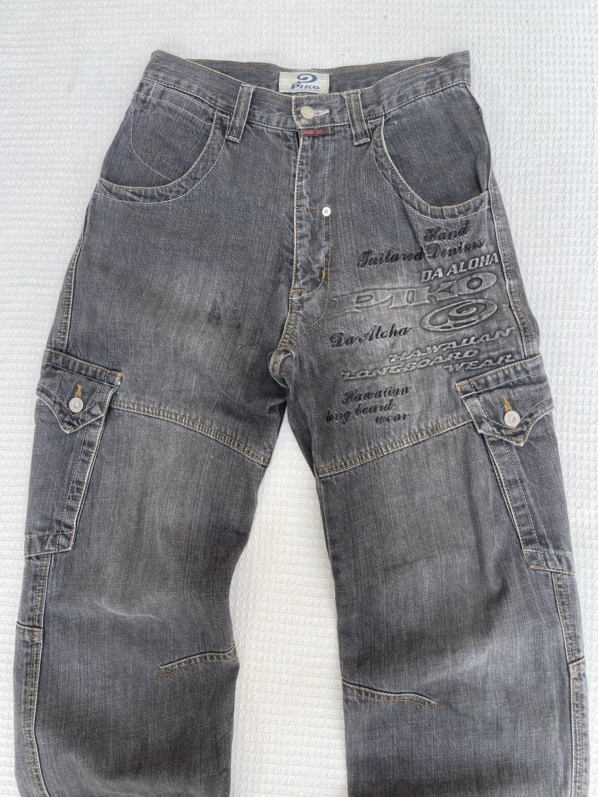 JNCO Last Drop🔥Rare🔥Vintage Piko Hawaiian Cargo Baggy Jeans Size US 29 - 3 Thumbnail
