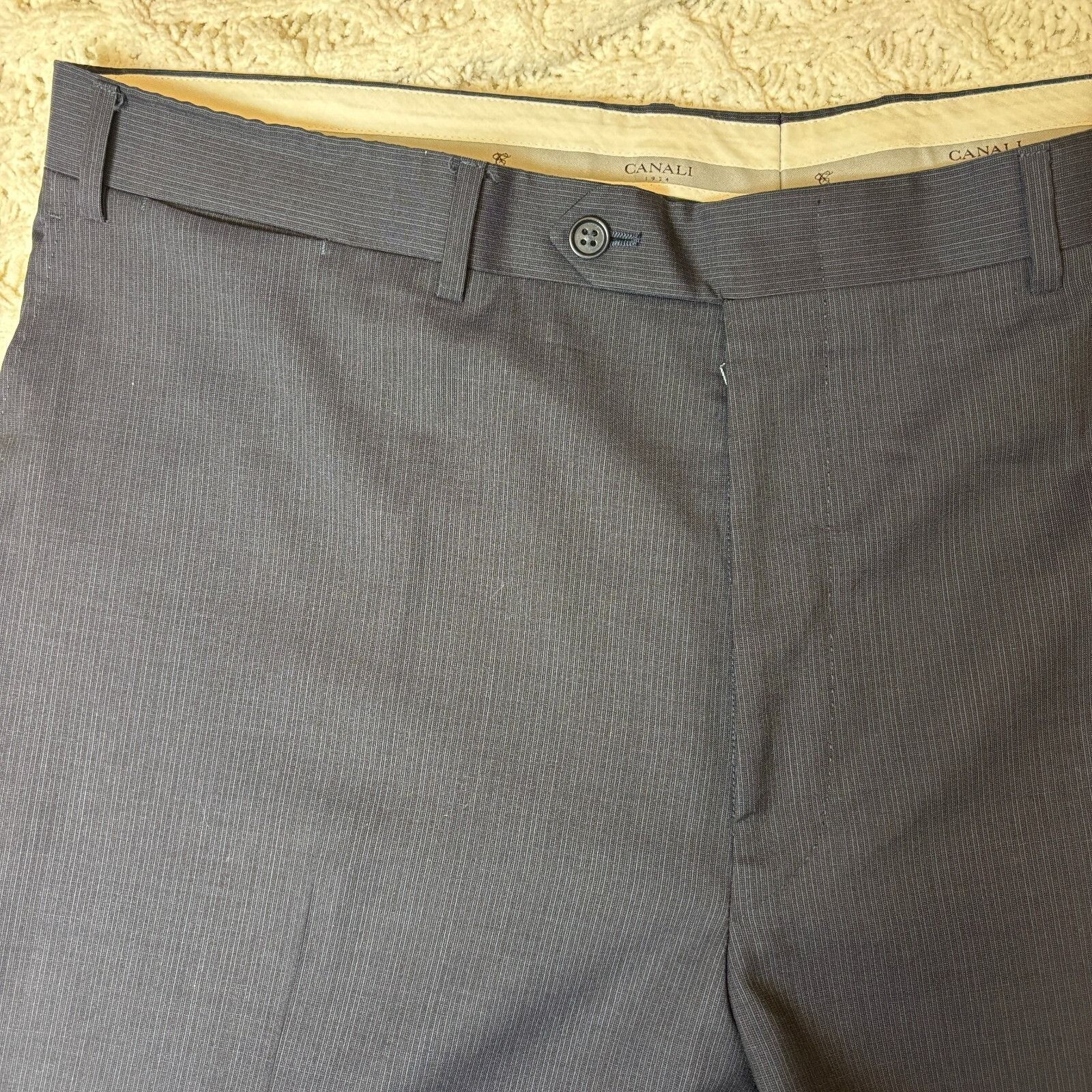 Canali Canali Men's Dress Pants 40x31 Blue Gray 100% Wool Flat Fron Size 40R - 3 Thumbnail