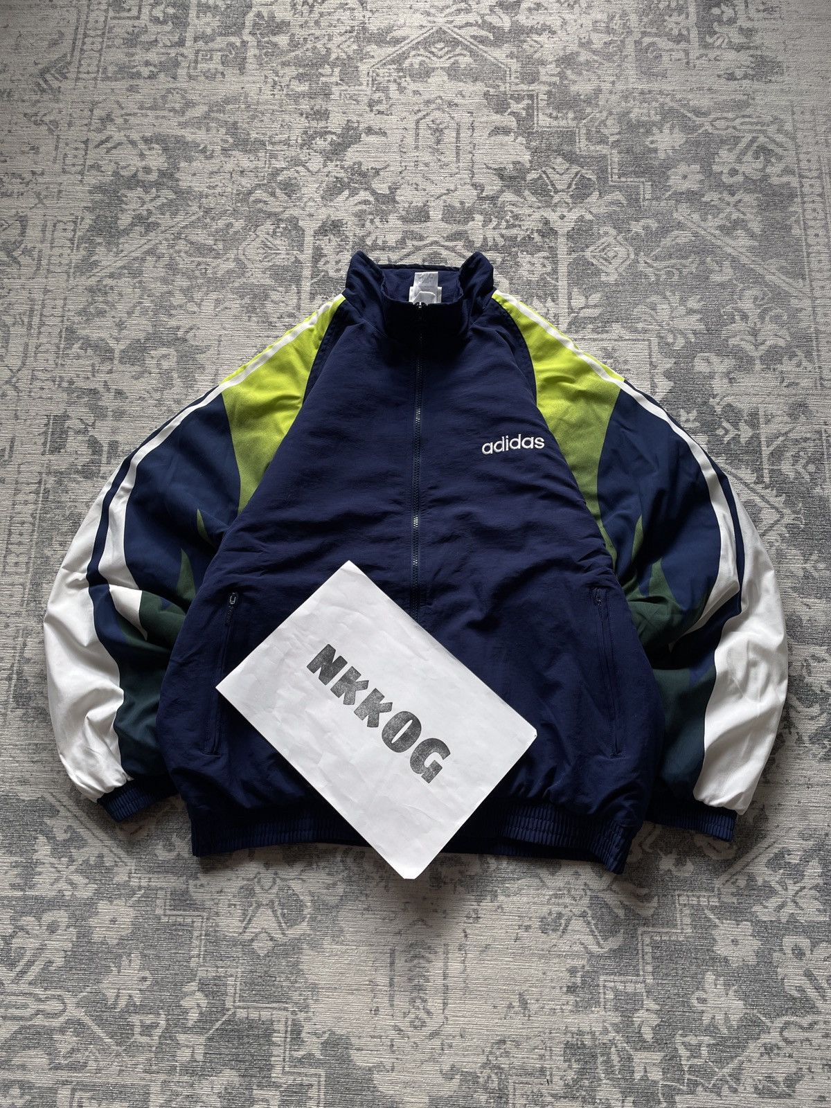Adidas 💥Vintage Adidas 3 Stripes Woven Boxy Track Bomber Jacket 90s Size US L / EU 52-54 / 3 - 3 Thumbnail
