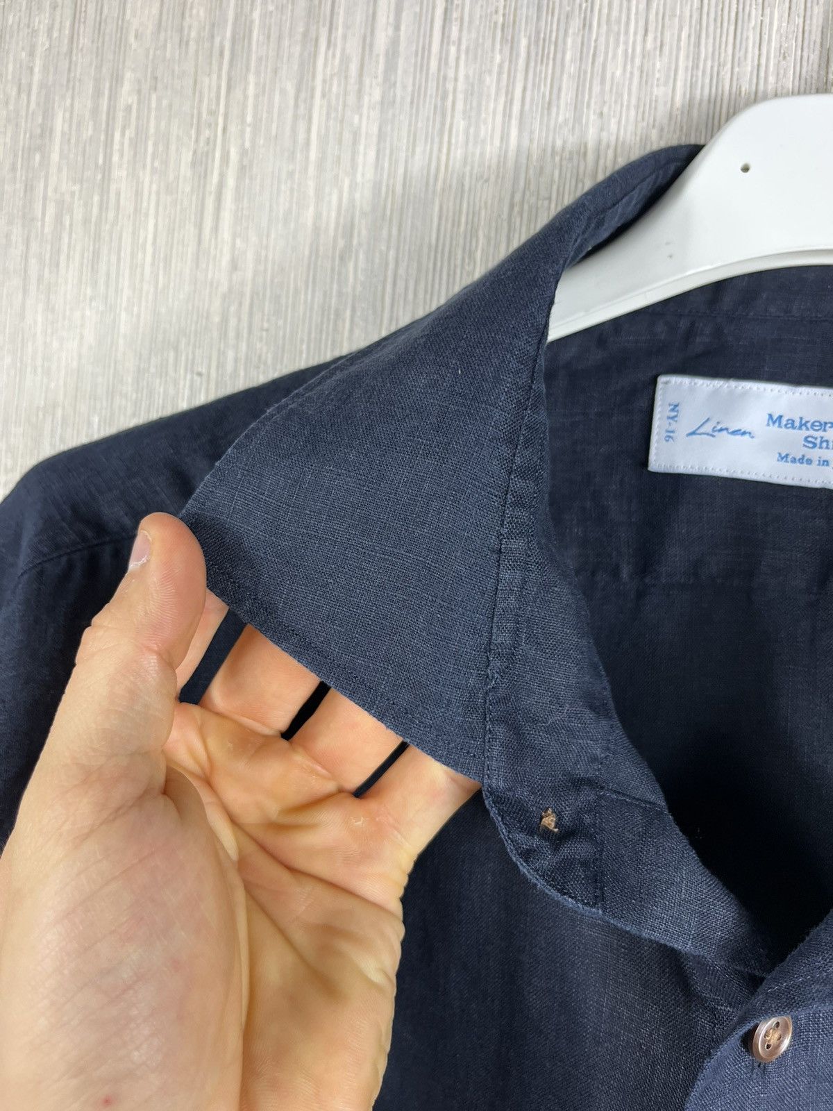 Kamakura Kamakura Maker’s shirt linen navy casual Japanese brand Size US M / EU 48-50 / 2 - 13 Thumbnail