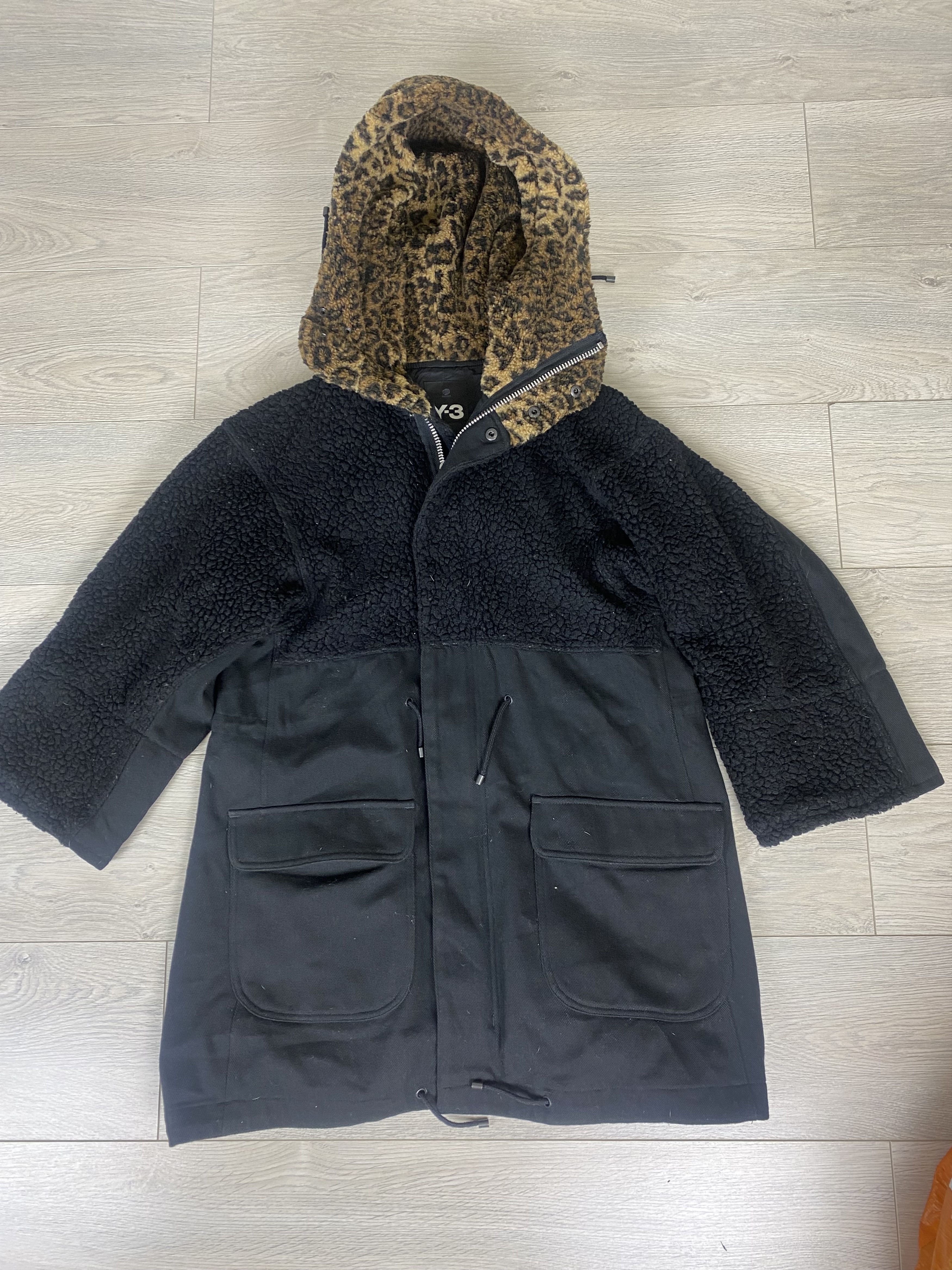 Yohji Yamamoto Y-3 FishTail Leopard Parka Jacket