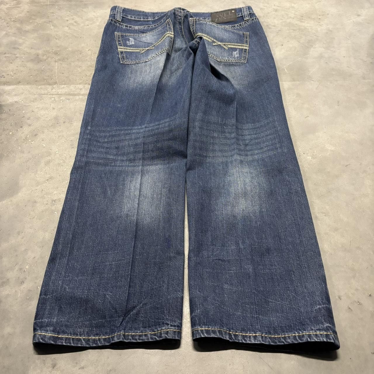 Japanese Brand × Vintage Crazy Vintage Y2K/2000s Grunge Faded Dark Wash Starched Denim Jeans! Size US 36 / EU 52 - 3 Thumbnail