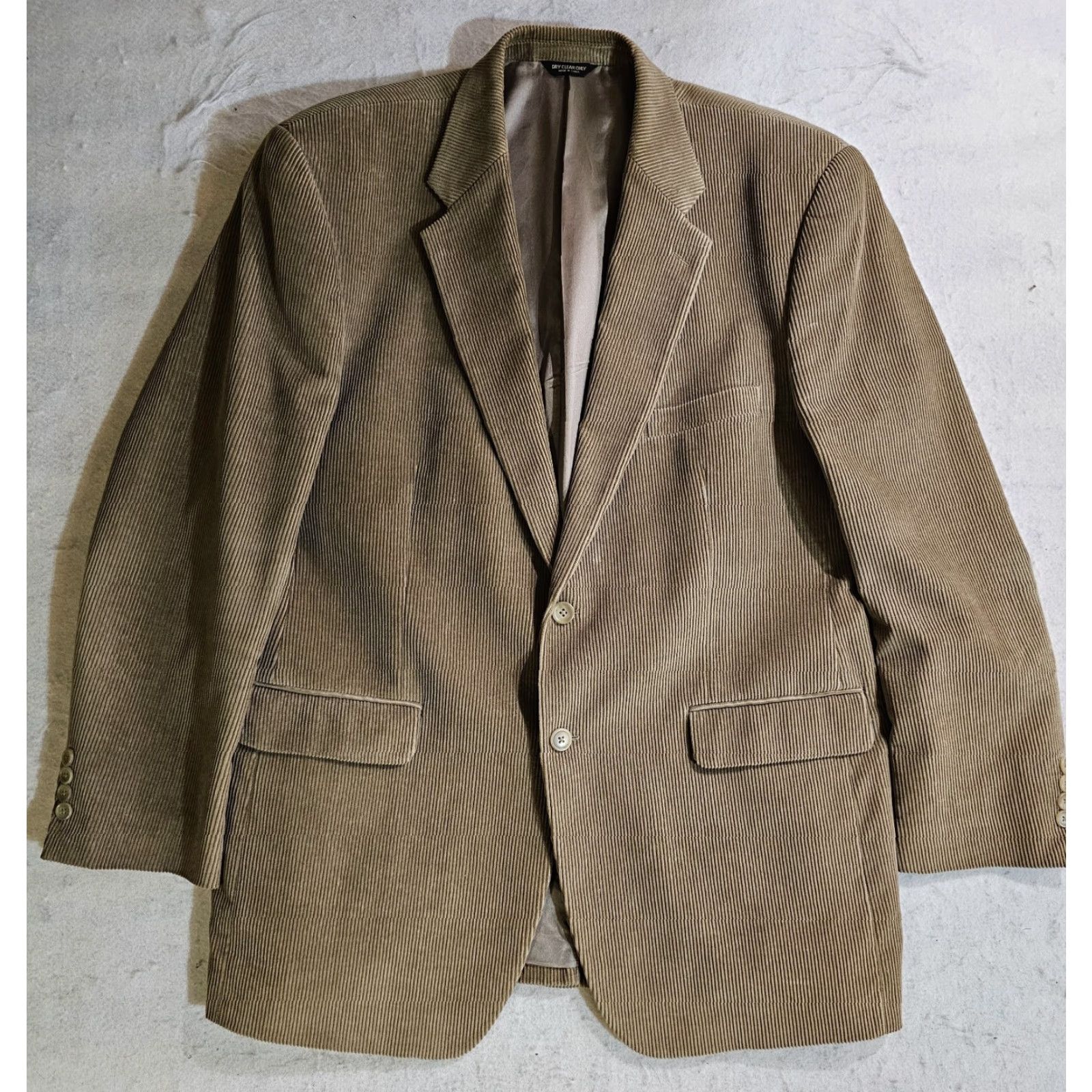 Chaps Chaps By Ralph Lauren Tan Corduroy Blazer Lined Sport Coat Jacket Mens Size 44 Long Size 44R - 2 Thumbnail