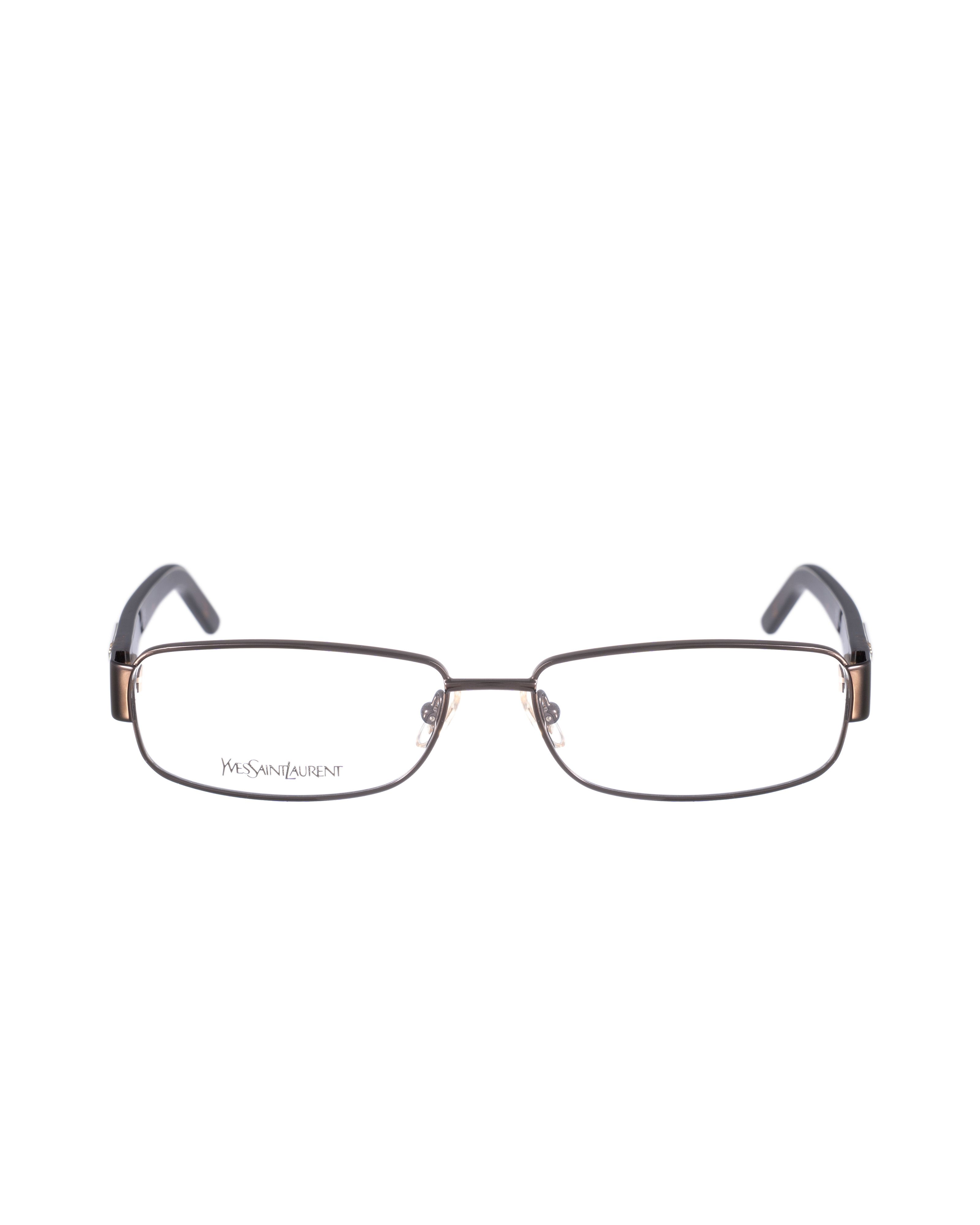 Yves Saint Laurent Yves Saint Laurent 00s Rectangular Brown Glasses Gold Detail Size ONE SIZE - 2 Thumbnail