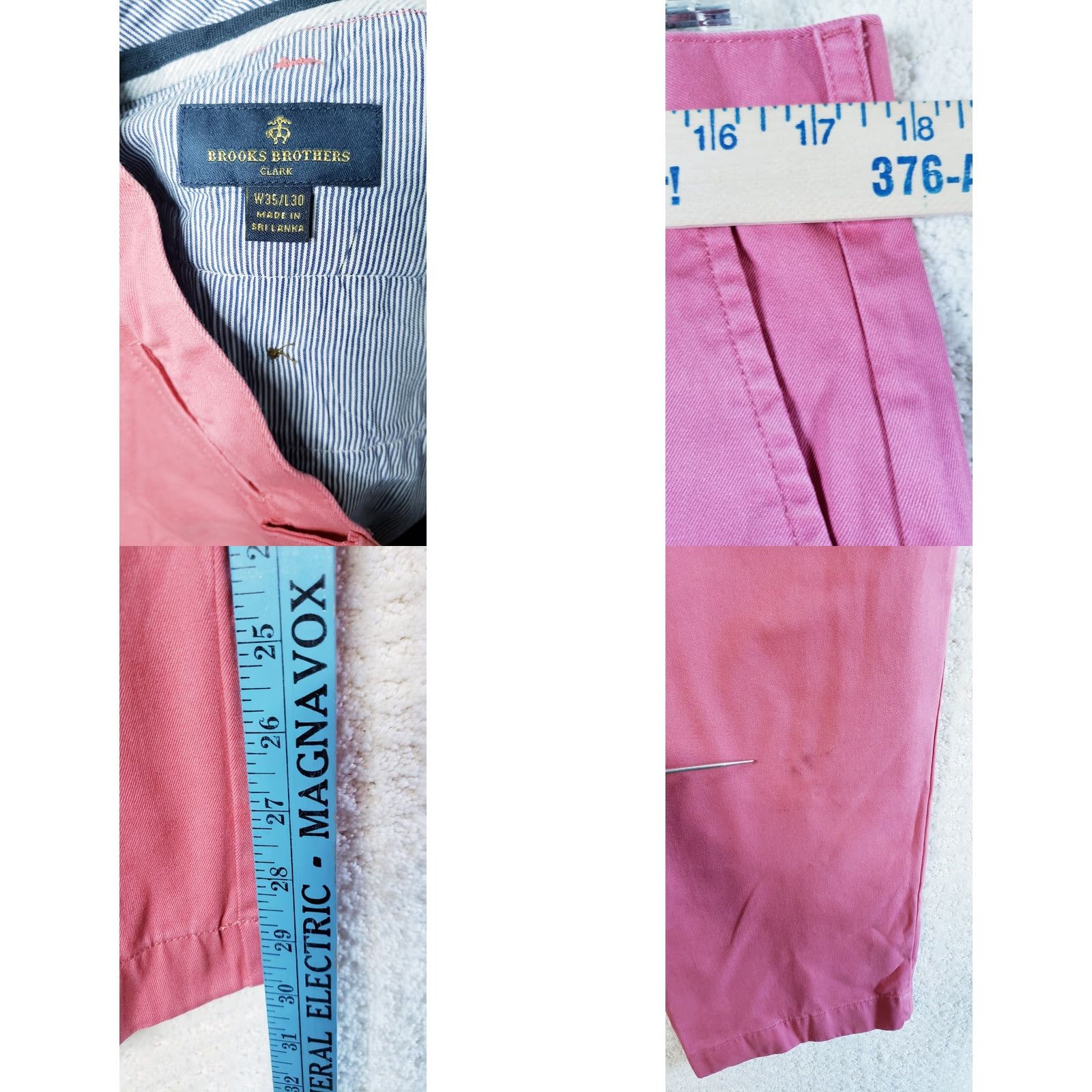 Brooks Brothers Brooks Brothers Clark Advantage Chino Pants 35 x 30 Red Shirt (Chino) Mens Regular Straight 35 in Pink/Red Size US 35 - 8 Thumbnail
