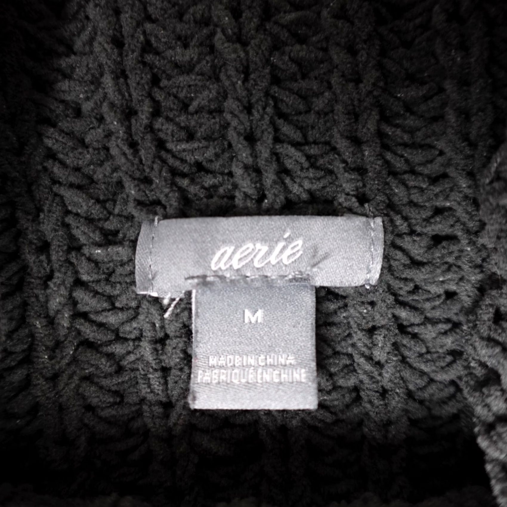 Vintage Aerie Sweater Womens Medium Gray Chunky Knit High Neck Oversized Relaxed Size M / US 6-8 / IT 42-44 - 3 Thumbnail