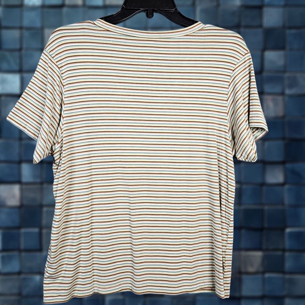American Eagle Outfitters American Eagle Outfitters Blouse Short Sleeve Multicolor Striped XS Womens Clothing Shirt New Size 26" / US 2 / IT 38 - 1 Thumbnail