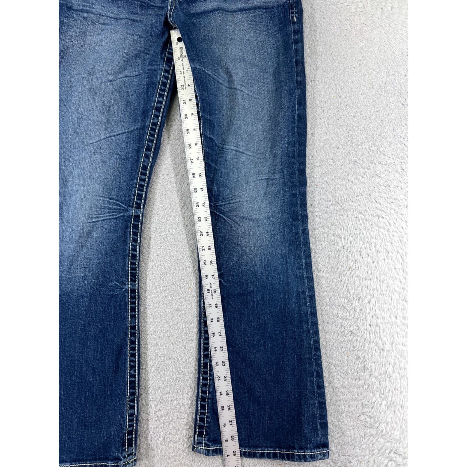 Vintage Maurices Jeans Women 11 Blue Denim Flare Low Distressed Cotton 32x29 Jeans Size 32" / US 10 / IT 46 - 7 Thumbnail