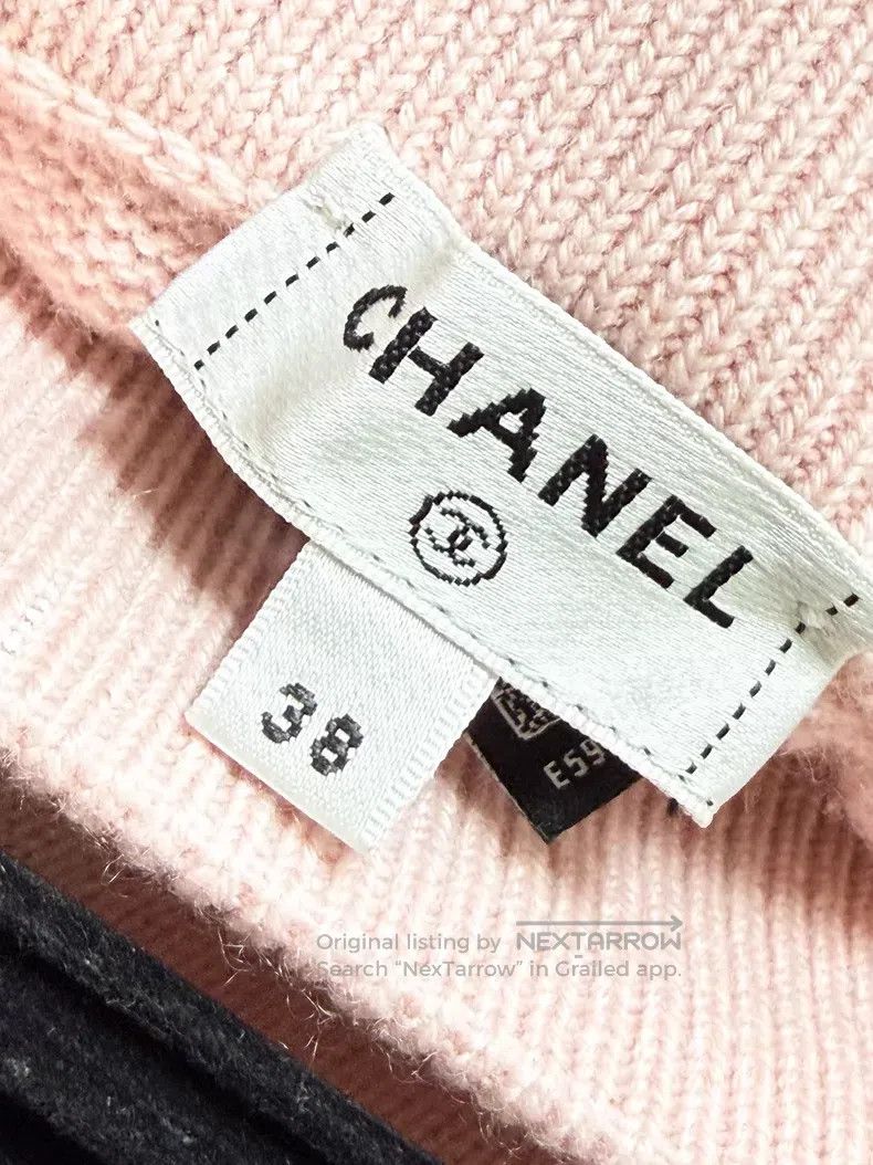 Chanel Chanel White stripe long cashmere knitted wide-leg pants e Size 25" / US 0 / IT 36 - 5 Thumbnail