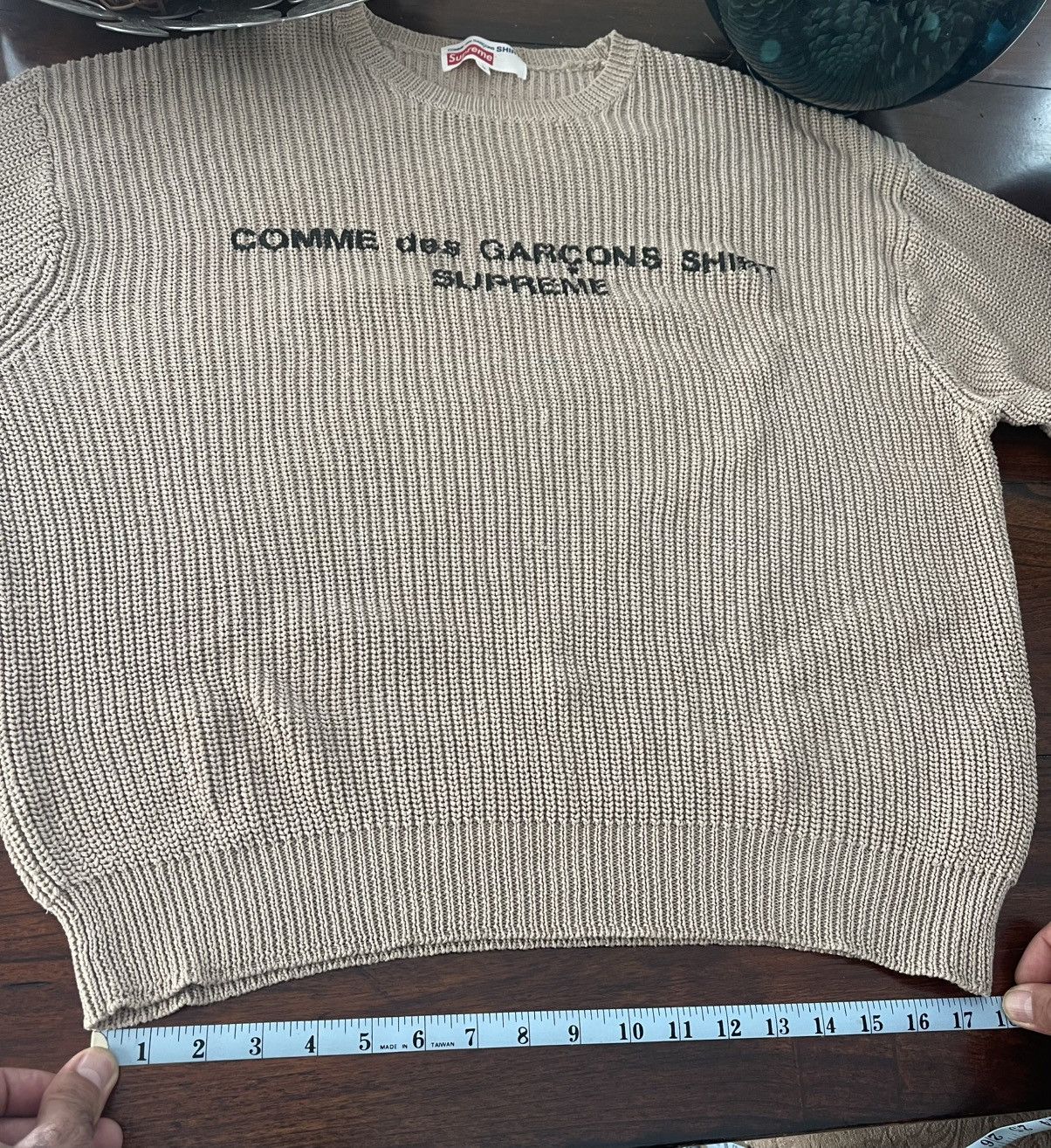 Comme des Garcons SHIRT × Supreme Supreme x CDG Knit Sweater Tan Size US L / EU 52-54 / 3 - 7 Thumbnail