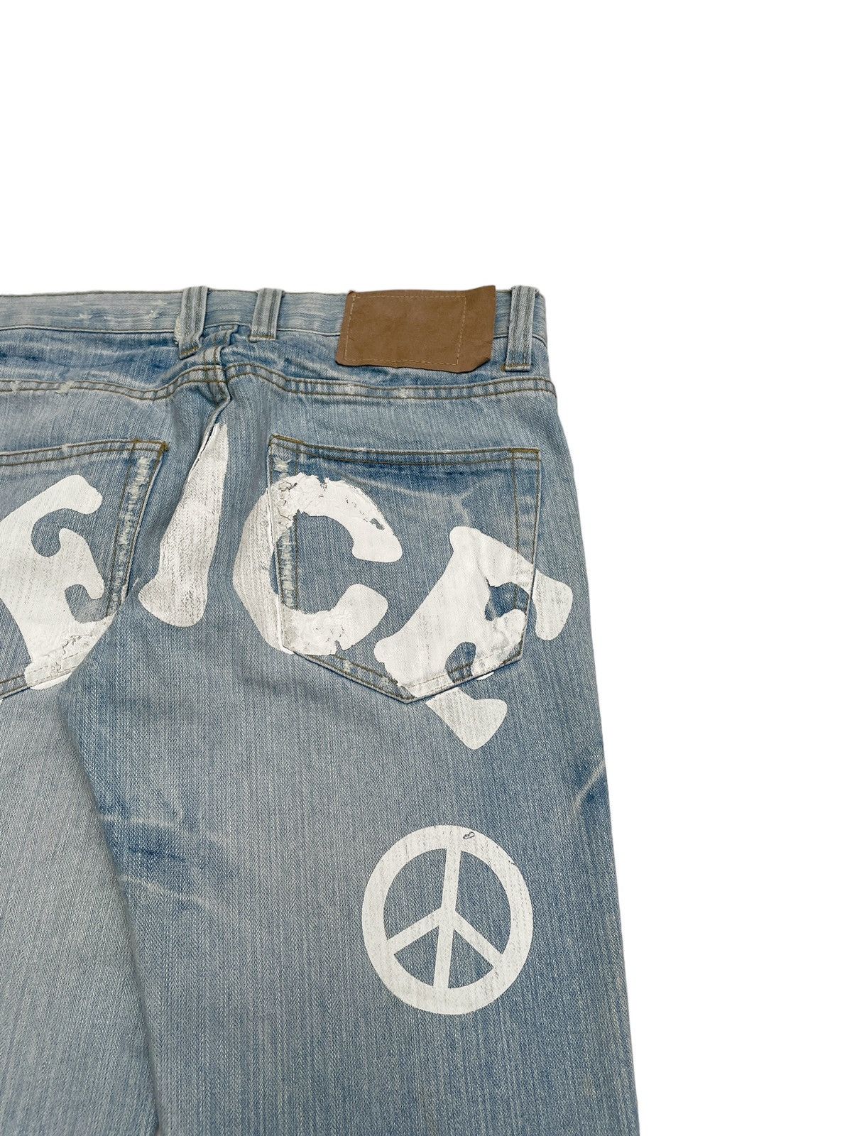If Six Was Nine × Japanese Brand Rare Design Vintage Japanese Brand Peace Flared Jeans 2000s Size US 31 - 6 Thumbnail