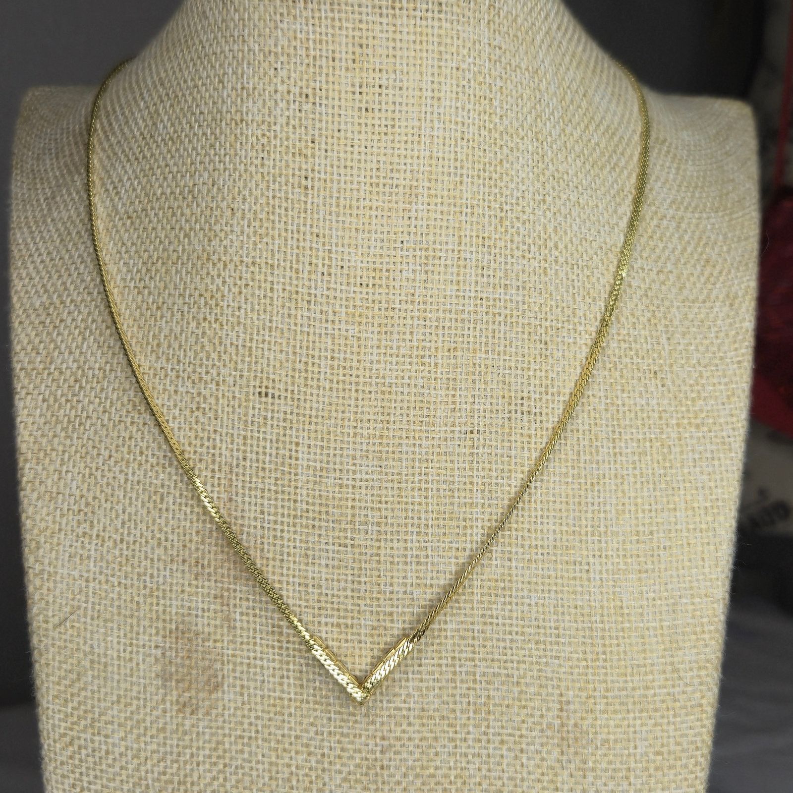 Vintage Vintage Gold Tone Flat Chain Necklaces Faux Sapphire & Ruby Size ONE SIZE - 14 Thumbnail