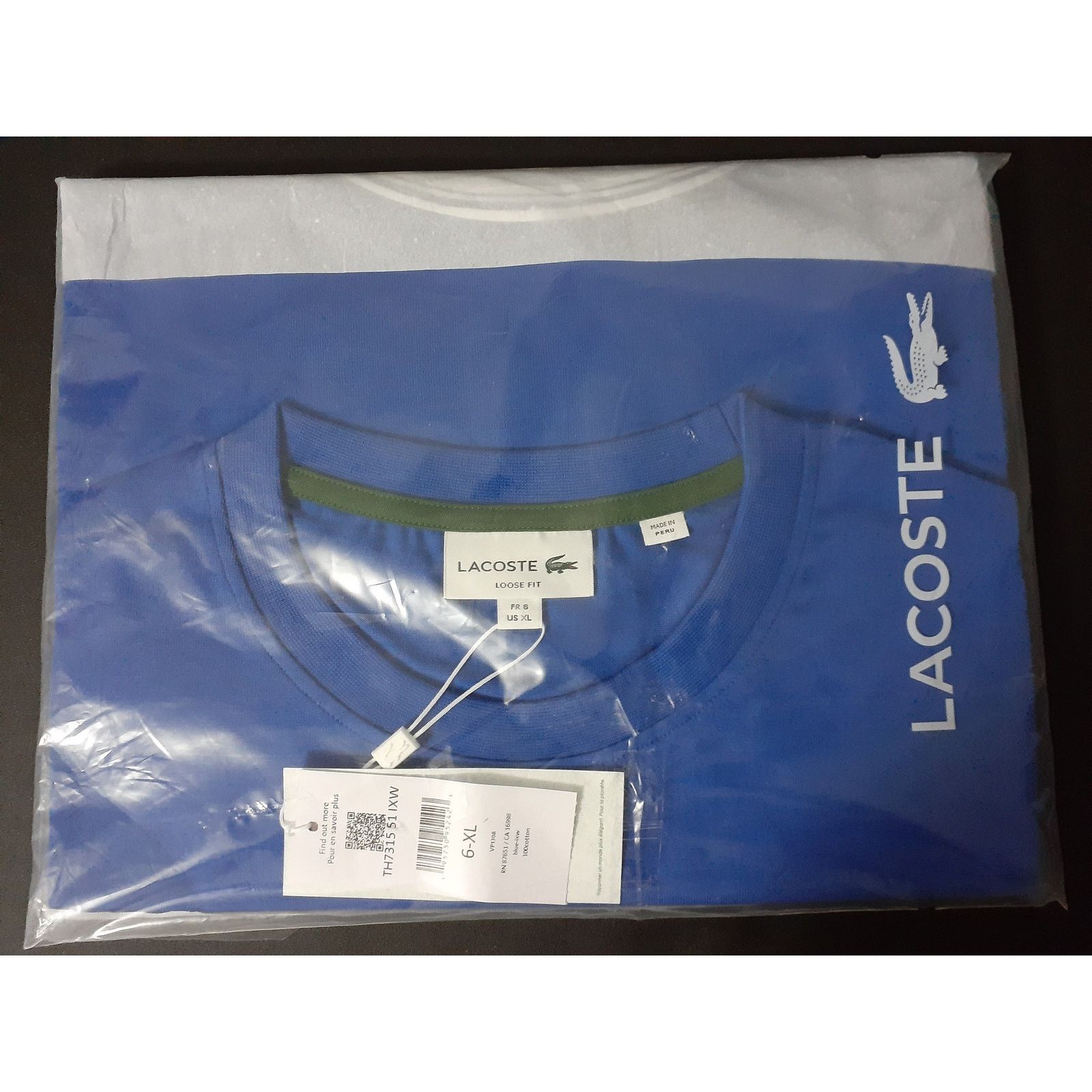 Lacoste Lacoste Men's Loose Fit Front Croc Graphic T-Shirt Gelato XL Size US XL / EU 56 / 4 - 2 Thumbnail